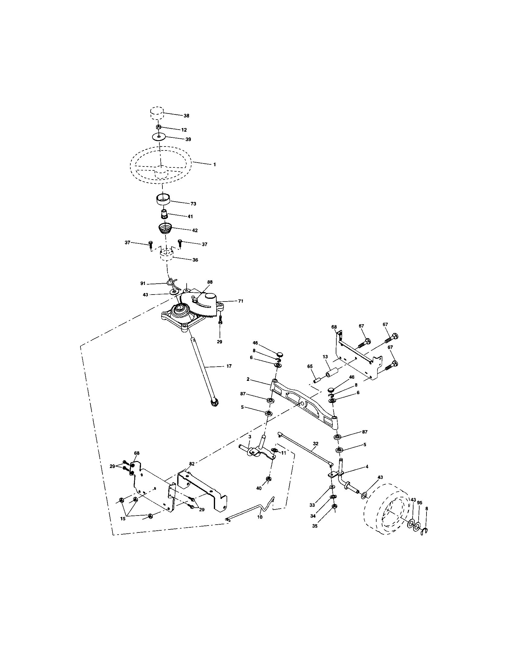 Craftsman 917273663 steering assembly diagram