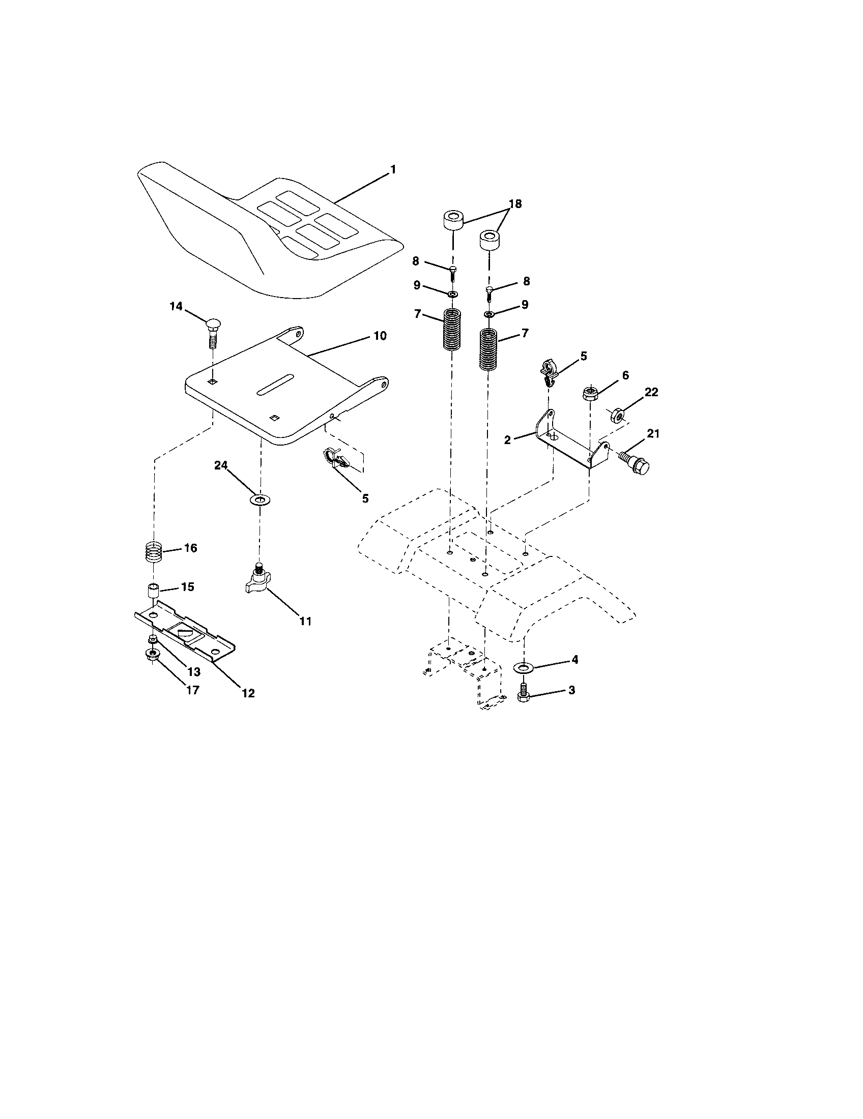 Craftsman 917273663 seat assembly diagram