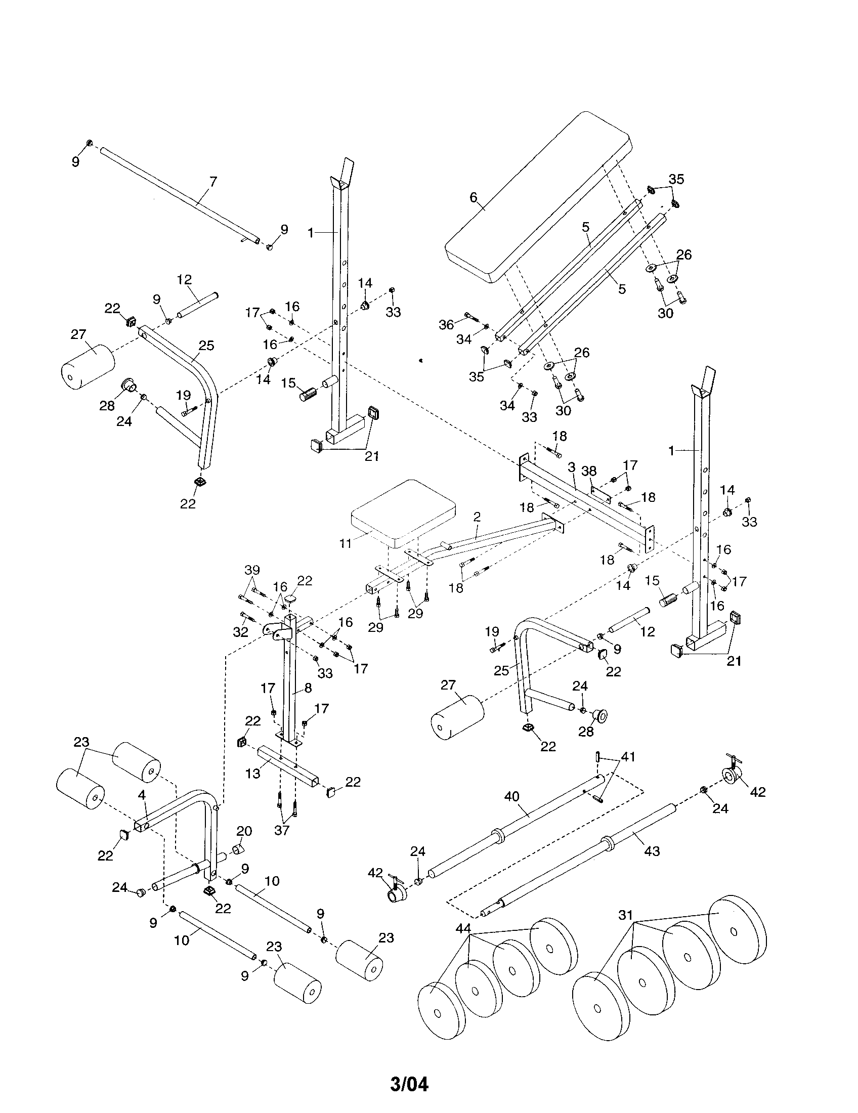 Weider WEBE05930 weight system diagram