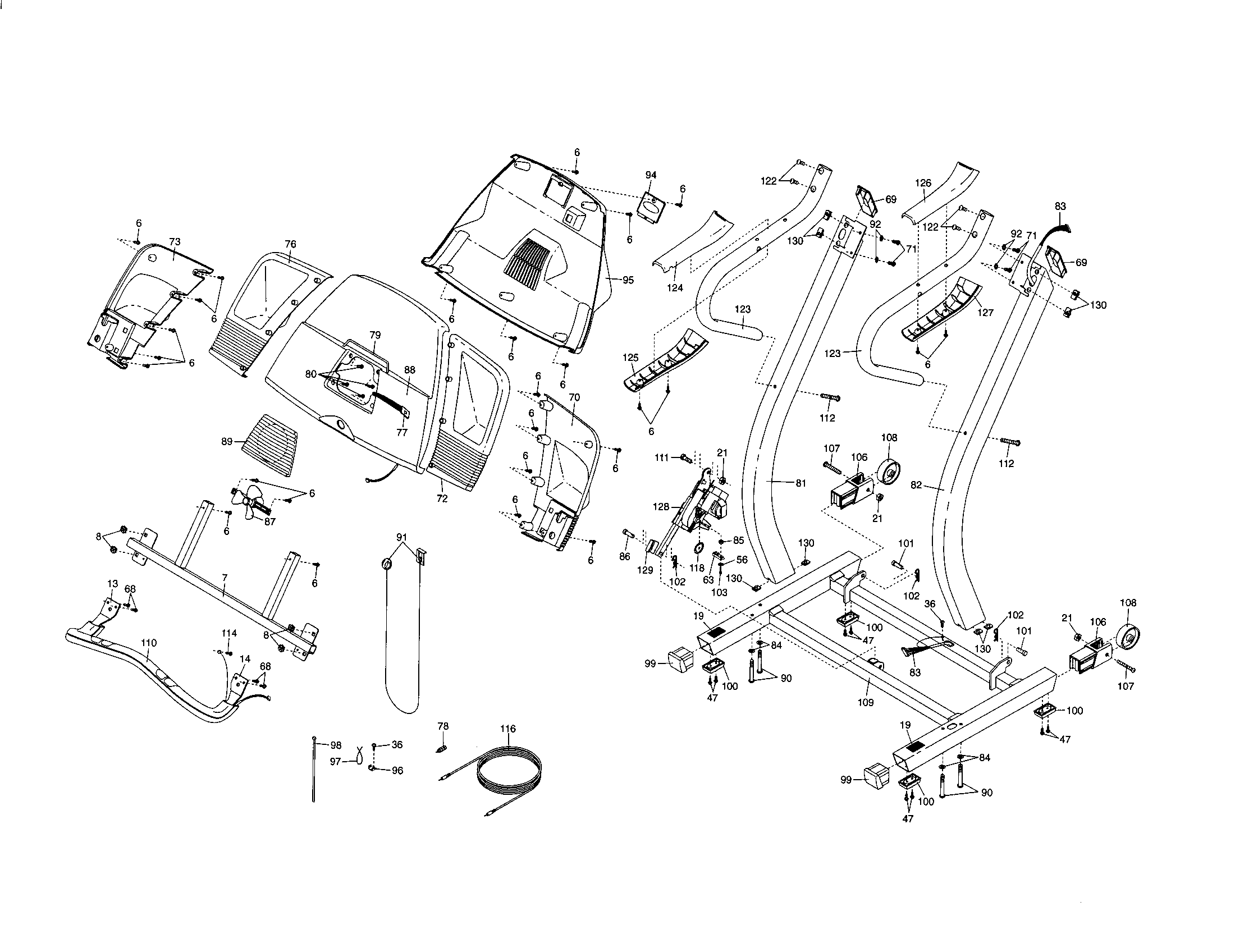 Proform PFTL51232 console/frame diagram
