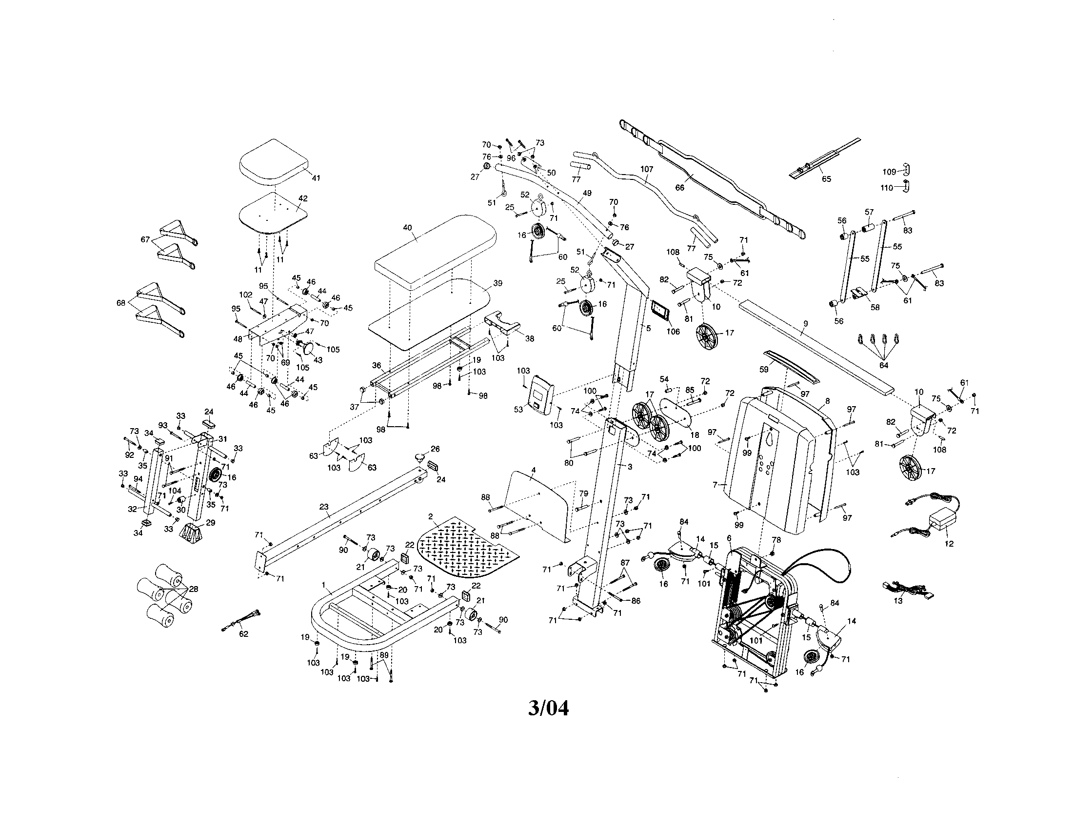 Weider 831153990 weight system diagram