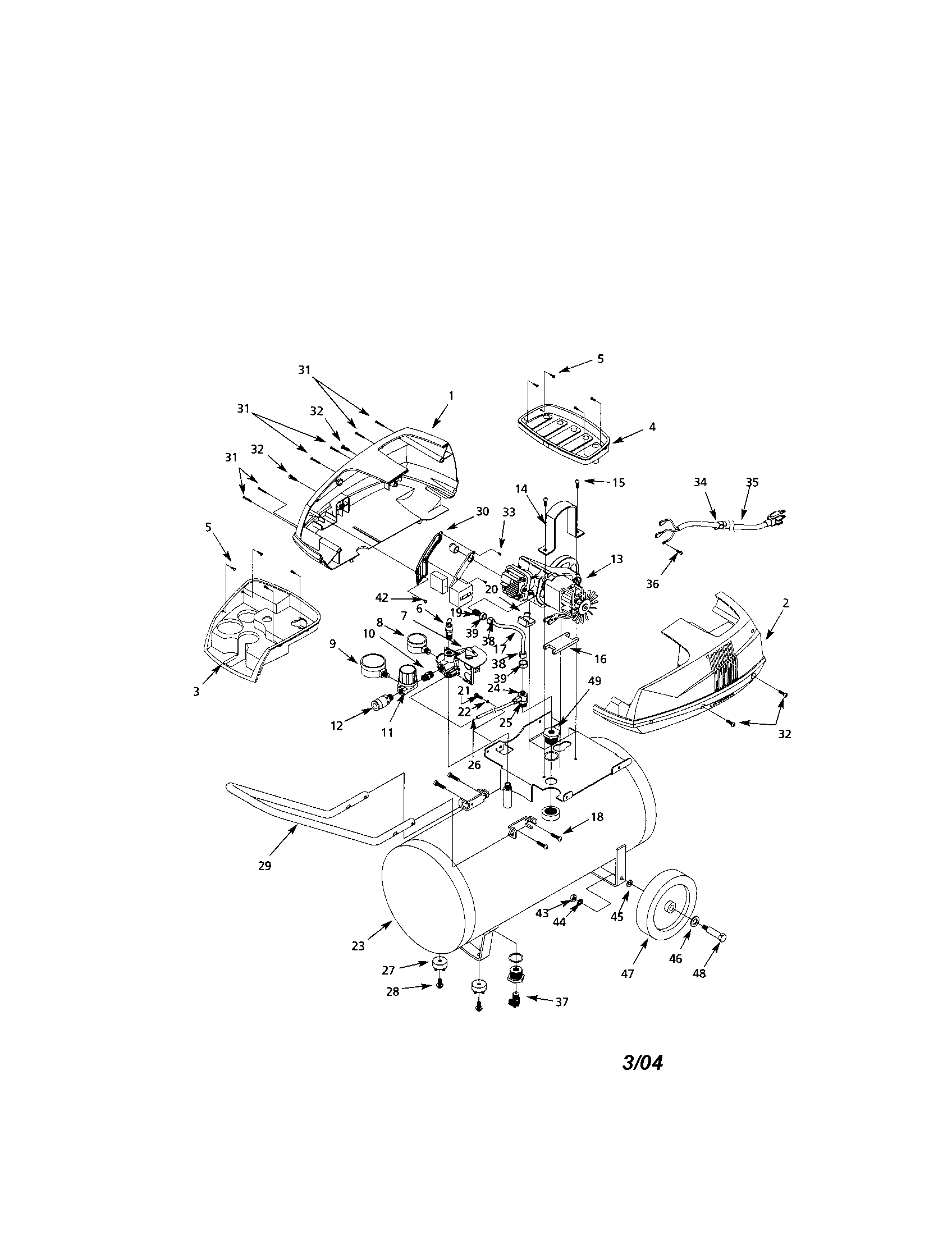 Campbell Hausfeld FP220600 main unit diagram