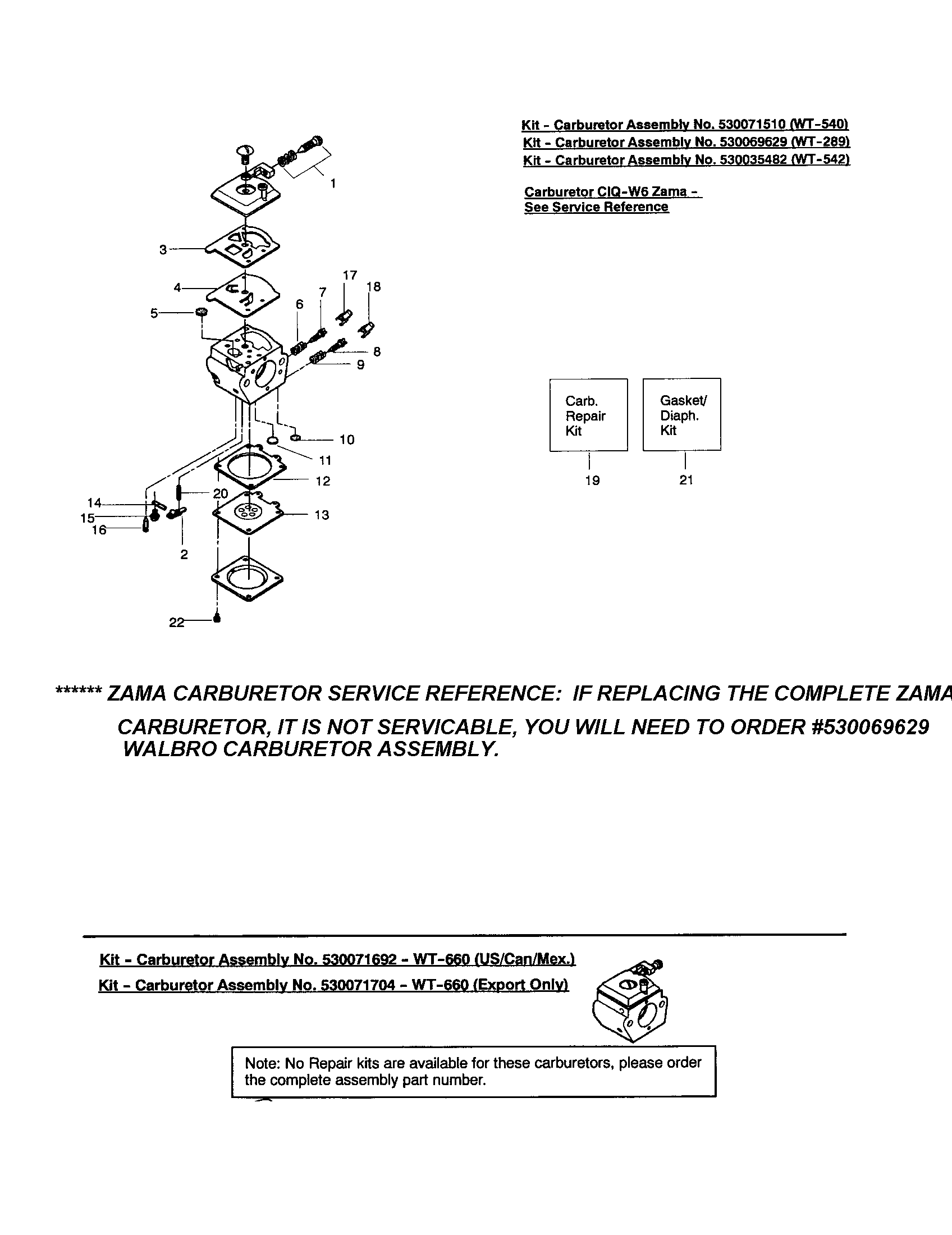Husqvarna 141 carburetor's diagram