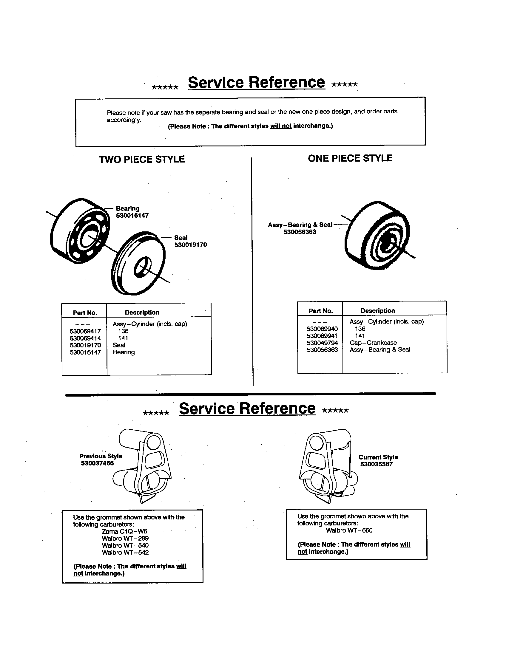 Husqvarna 141 service reference note diagram