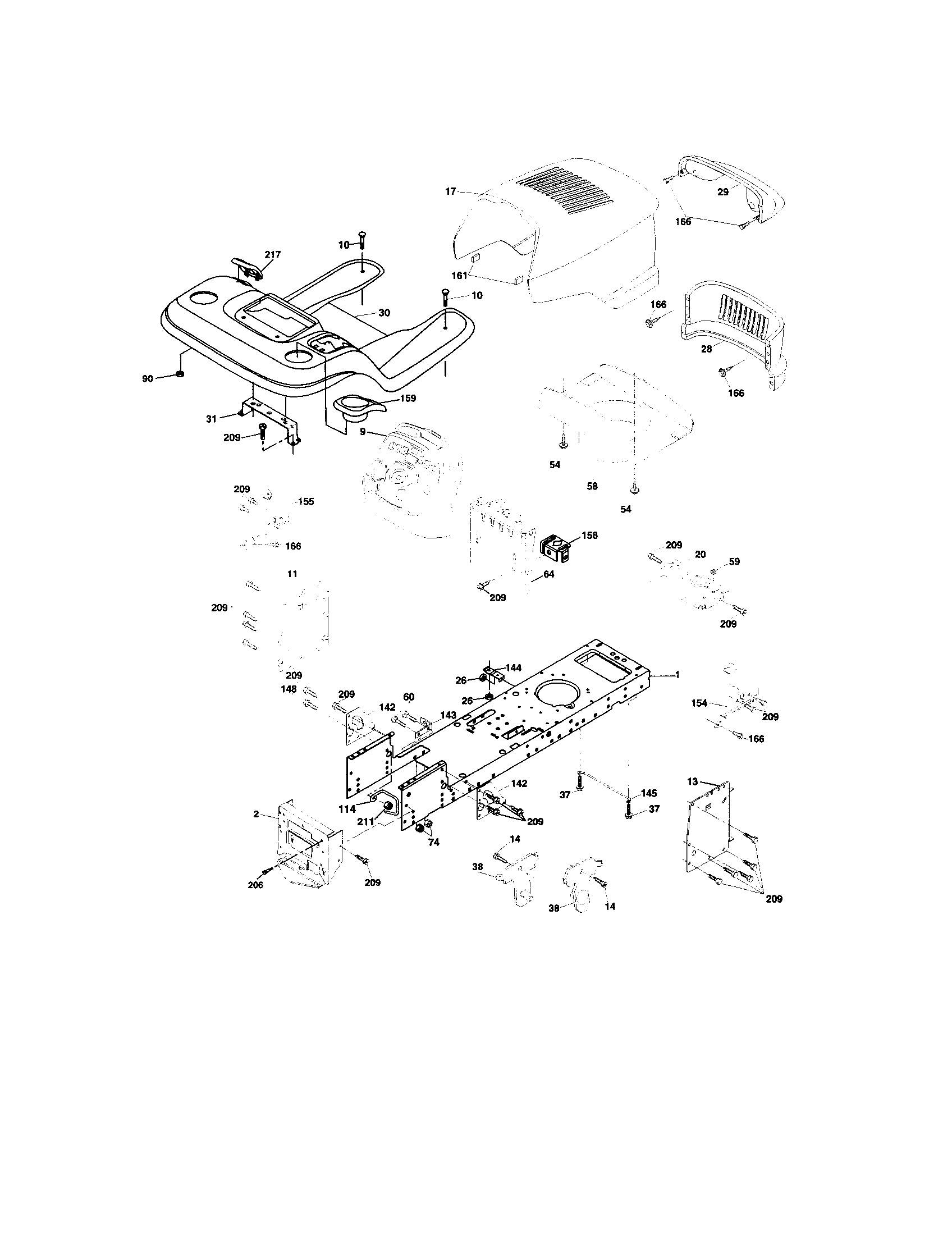 Craftsman 917273634 chassis and enclosures diagram
