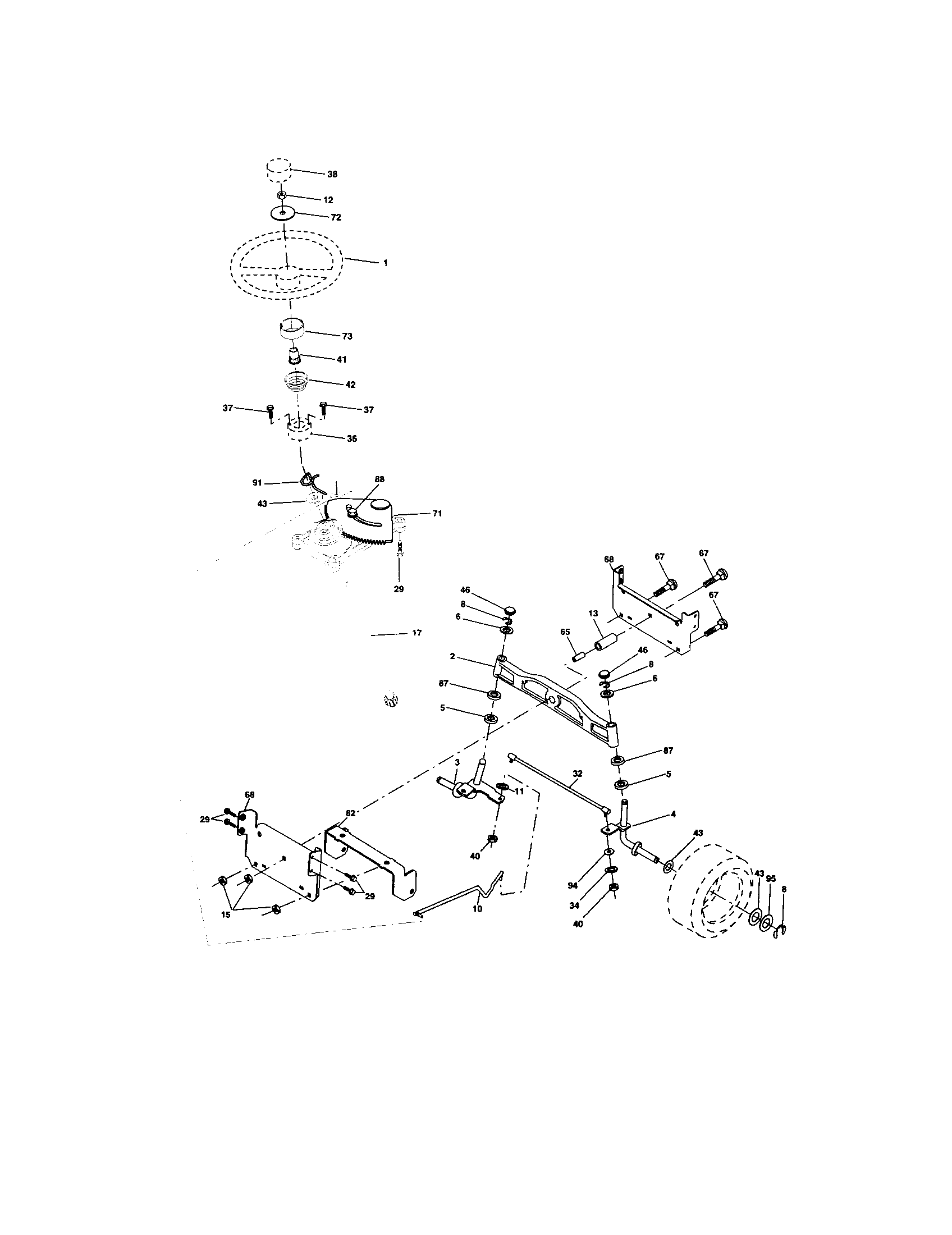 Craftsman 917273634 steering diagram