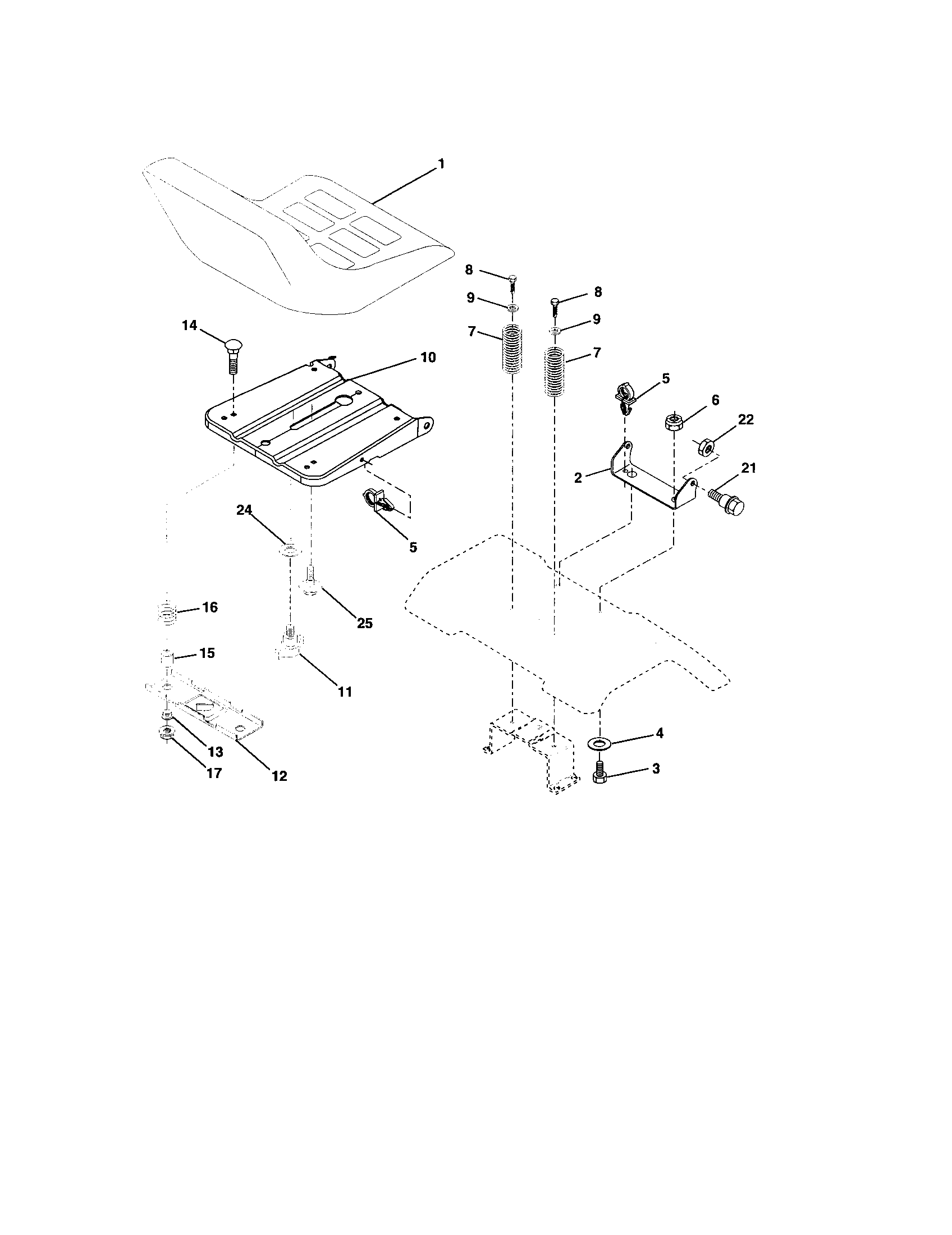 Craftsman 917273634 seat assembly diagram