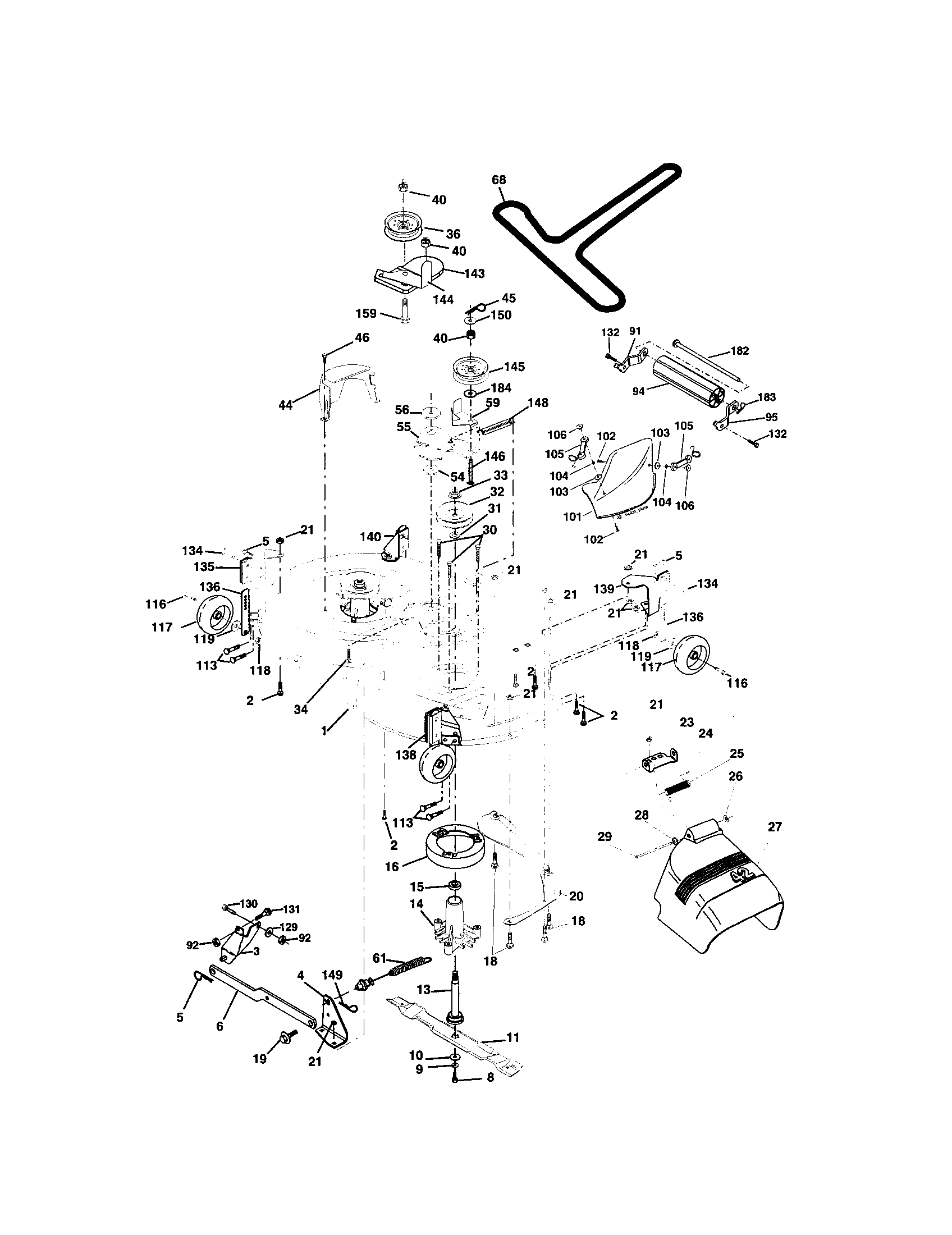 Craftsman 917273634 mower deck diagram