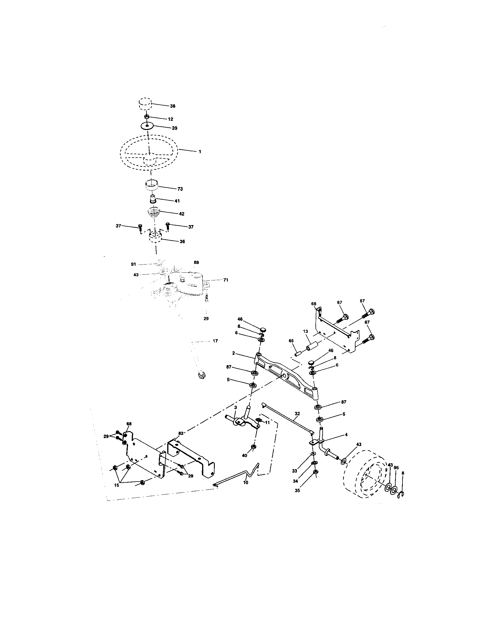 Craftsman 917273642 steering assembly diagram