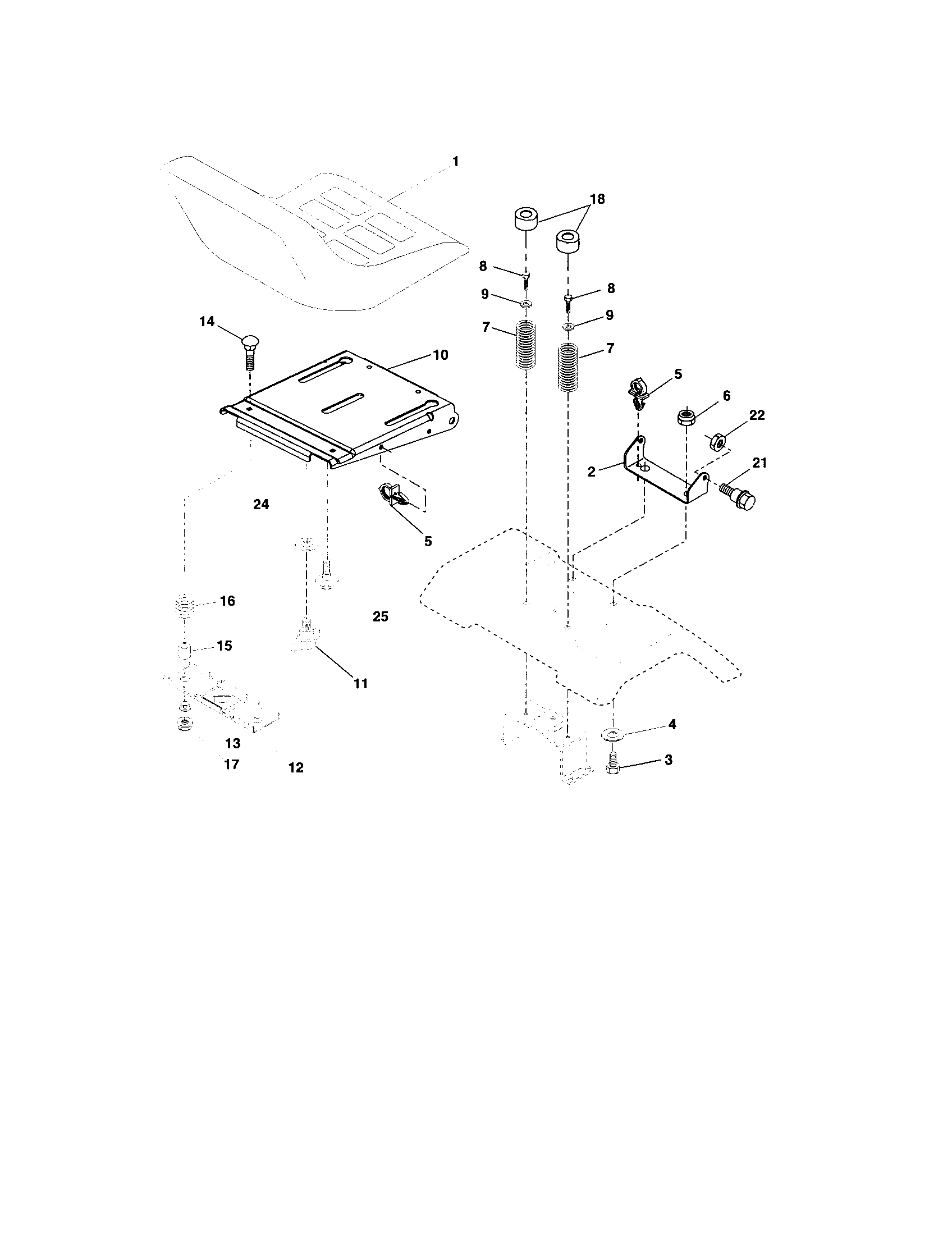 Craftsman 917273642 seat assembly diagram