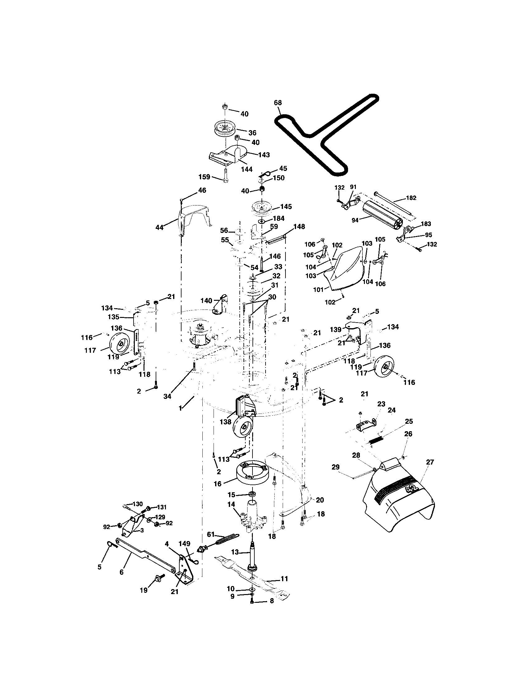 Craftsman 917273642 mower deck diagram