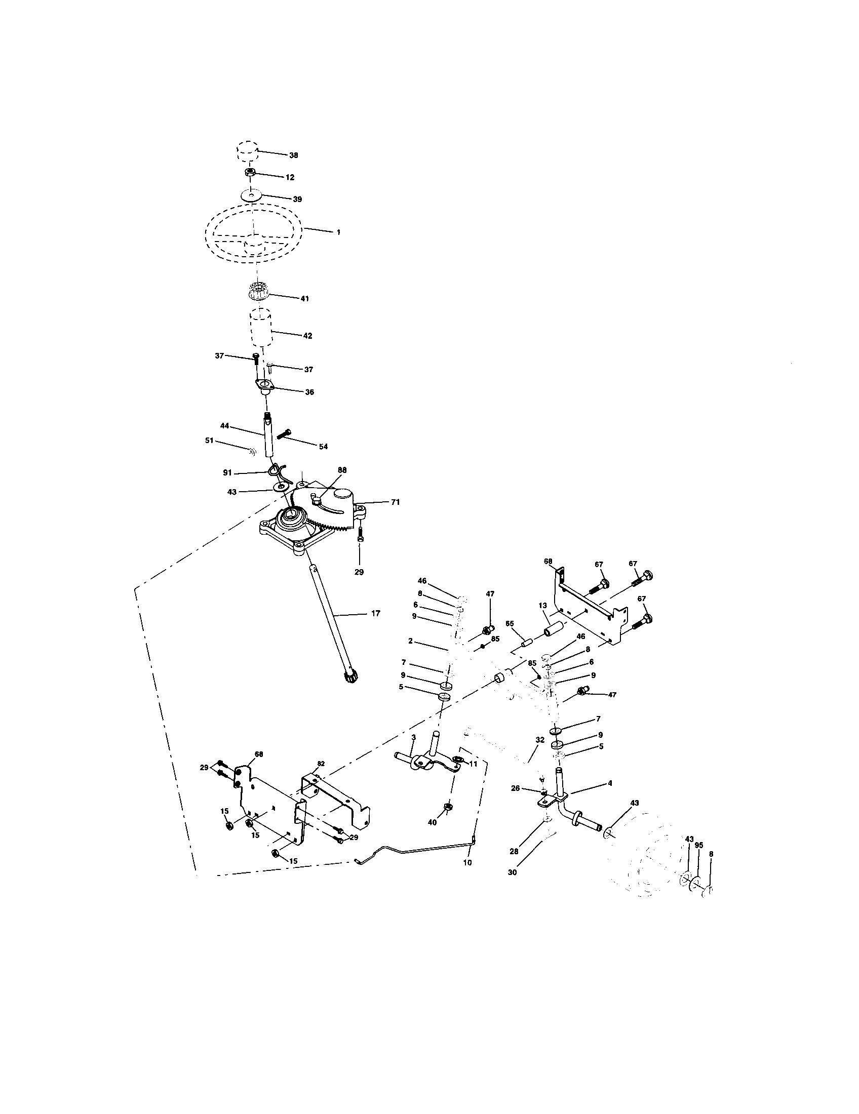 Craftsman 917273372 steering assembly diagram
