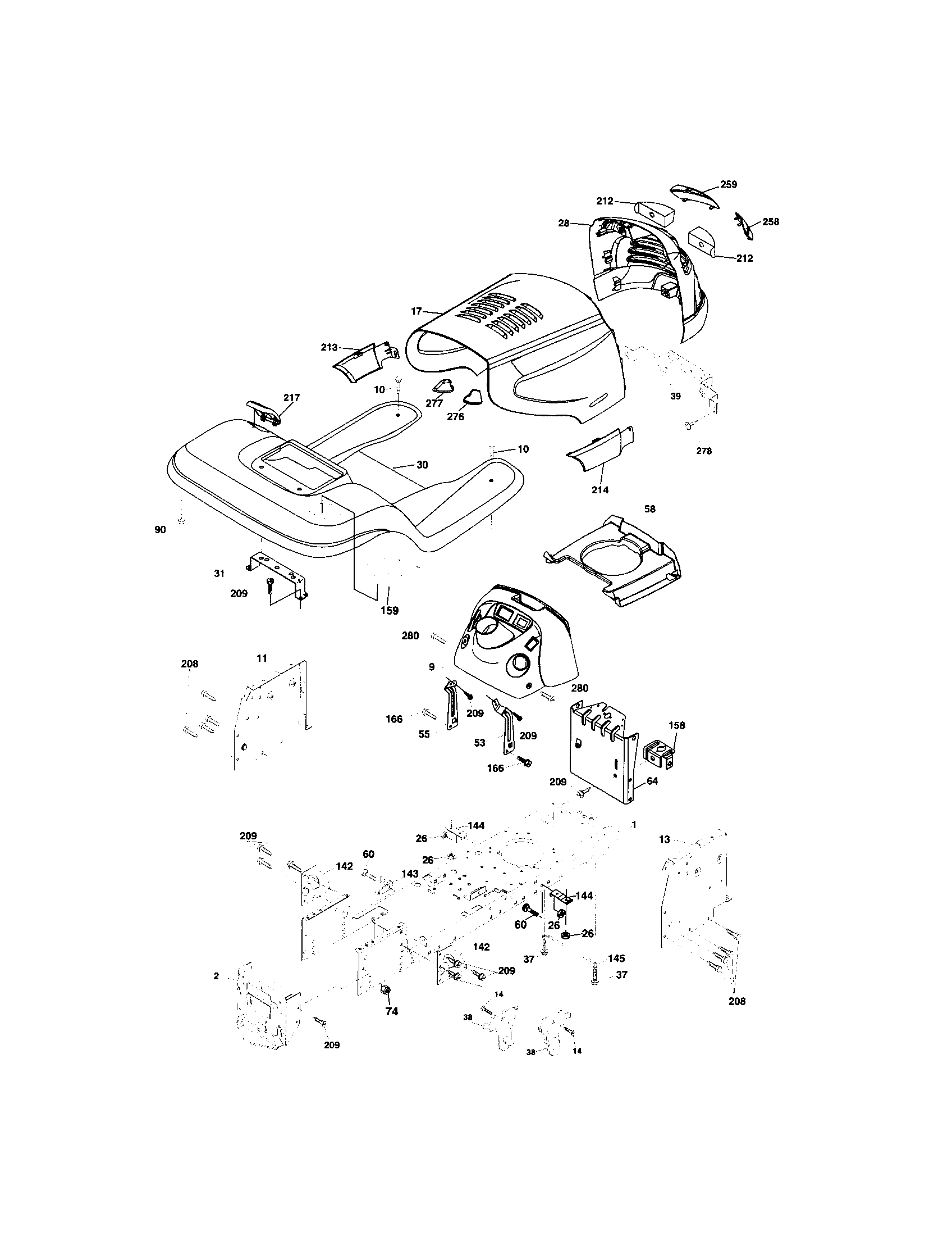 Husqvarna LO21H48F chassis and enclosures diagram