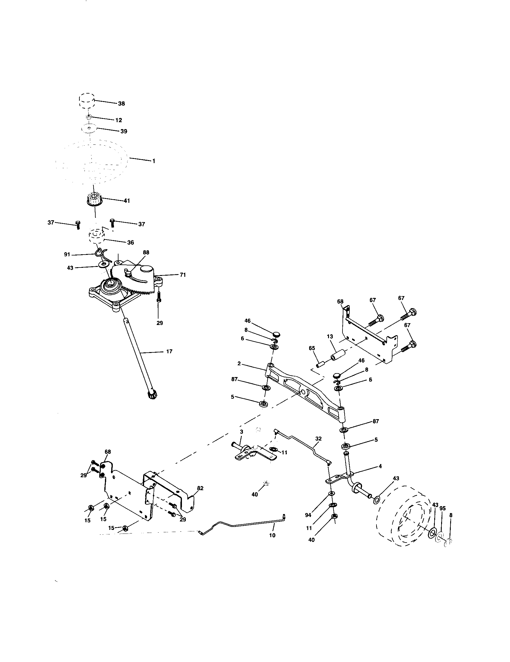 Husqvarna LO21H48F steering assembly diagram