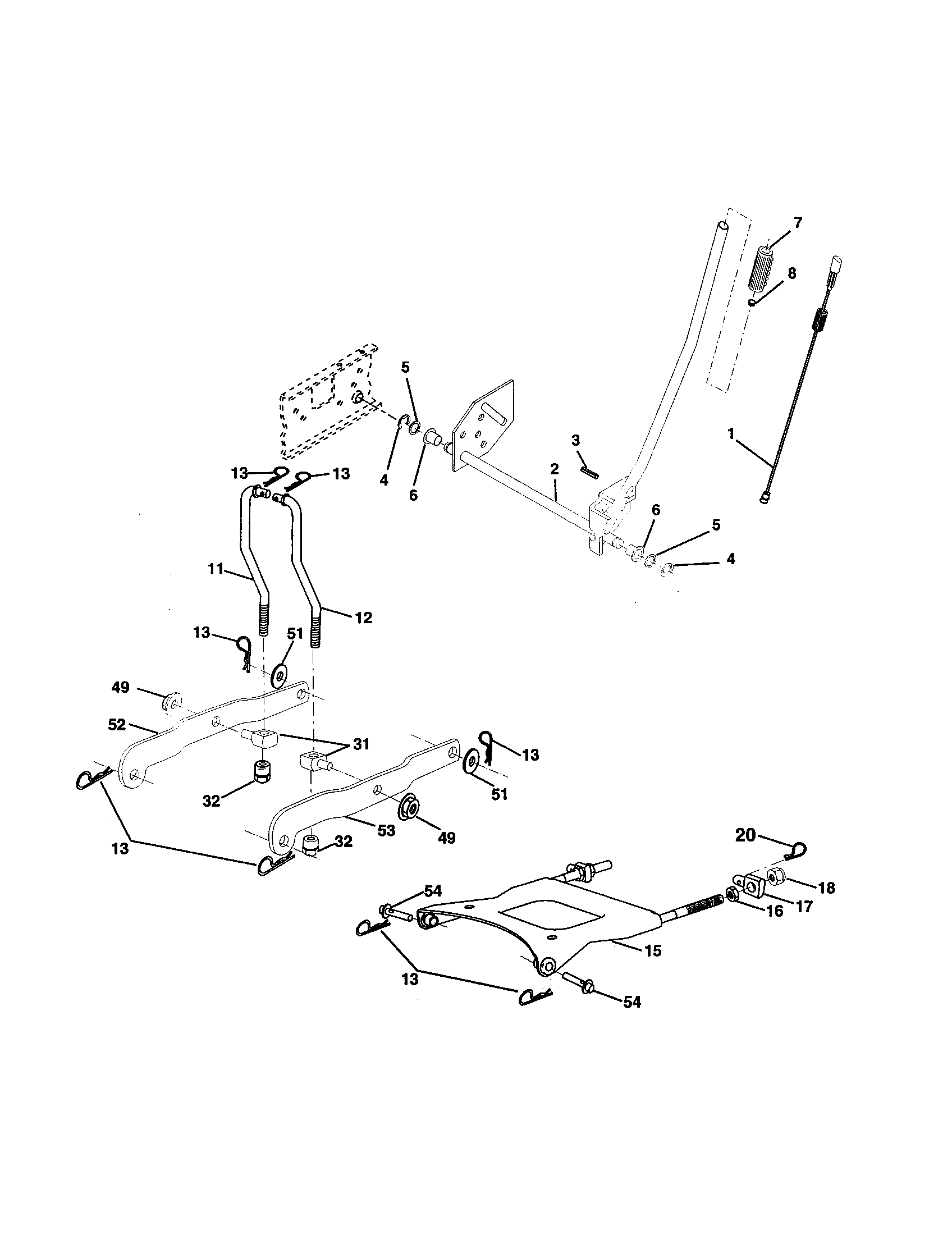 Husqvarna LO21H48F mower lift diagram