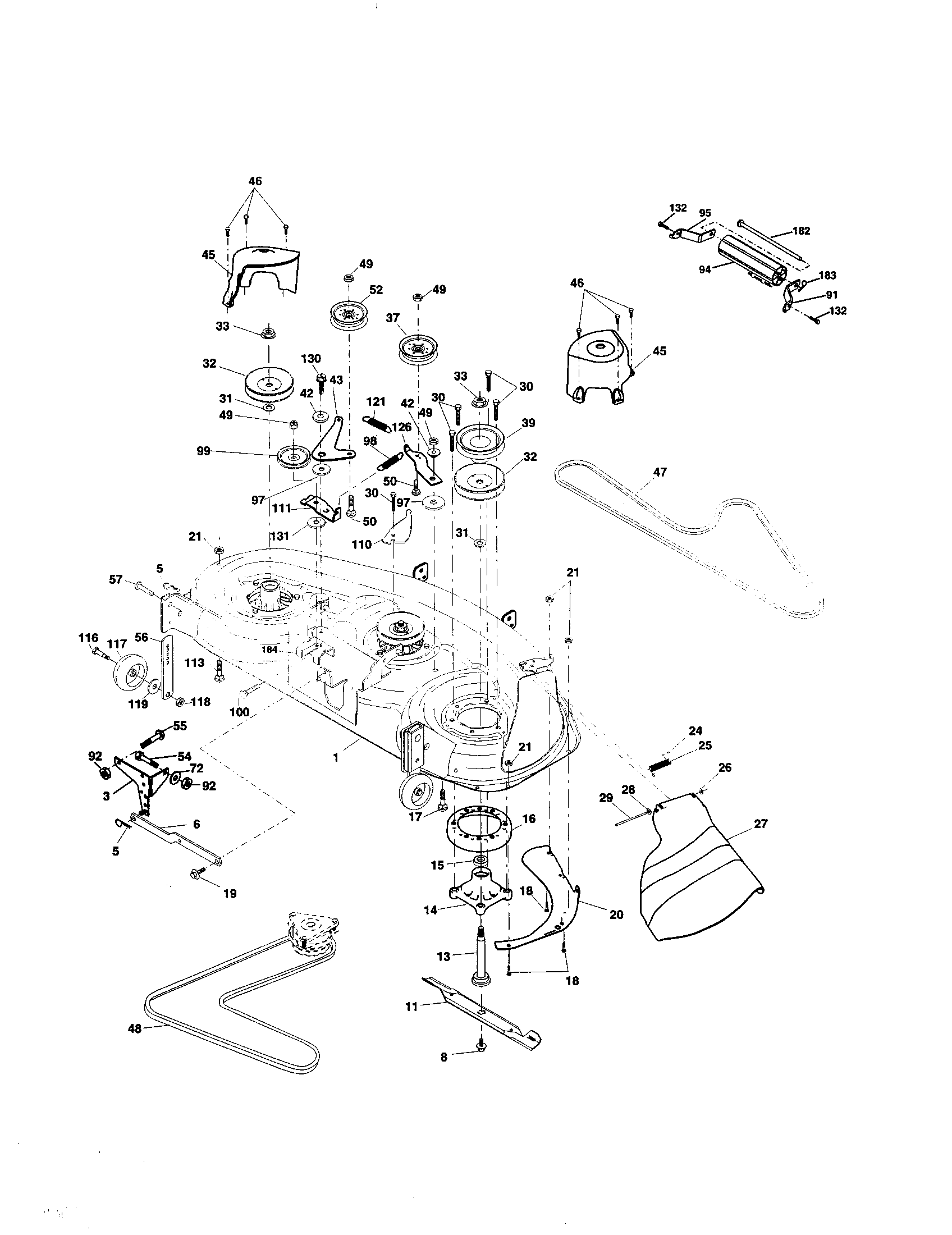 Husqvarna LO21H48F mower deck diagram