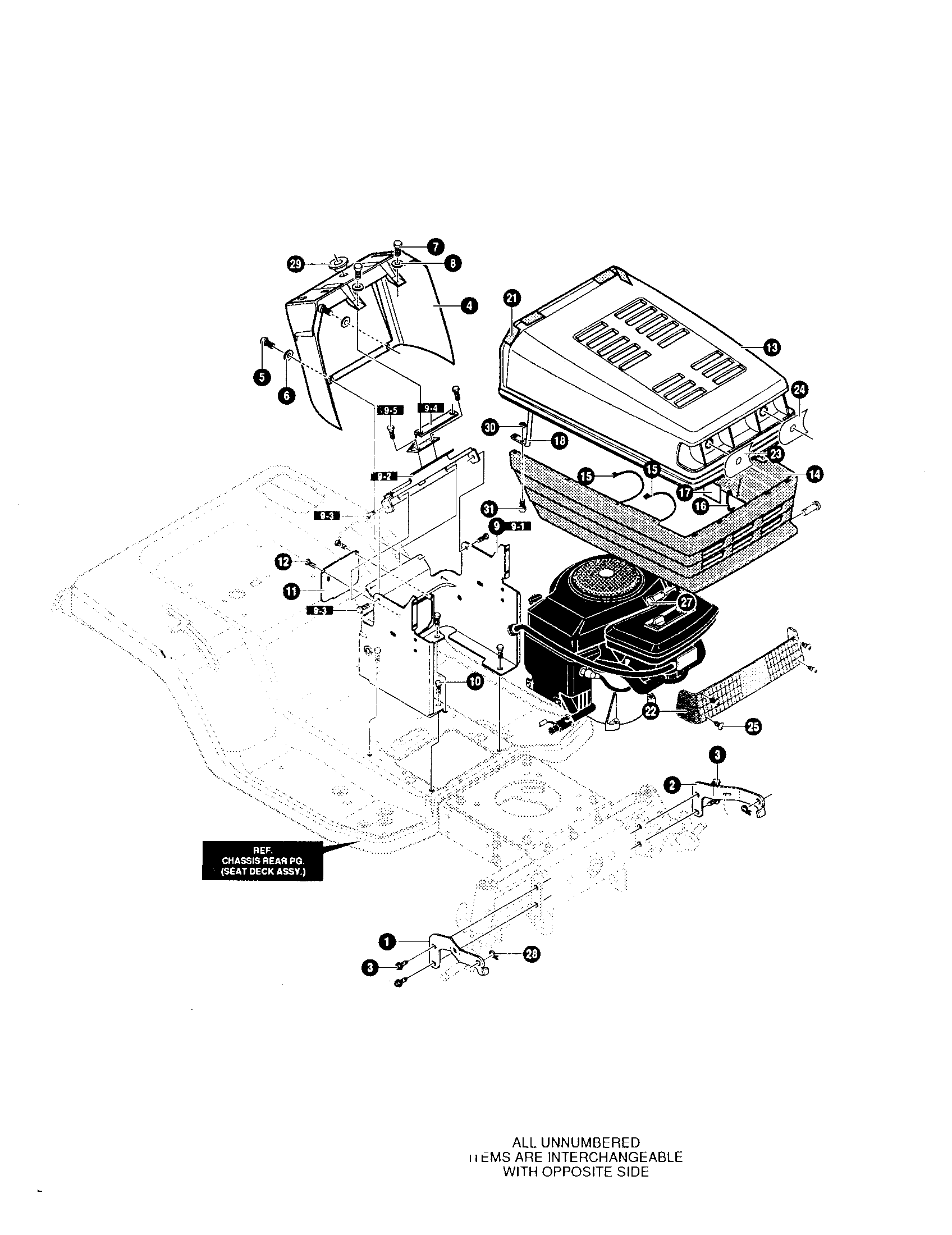 Yard King 50562X89 front chassis assembly diagram