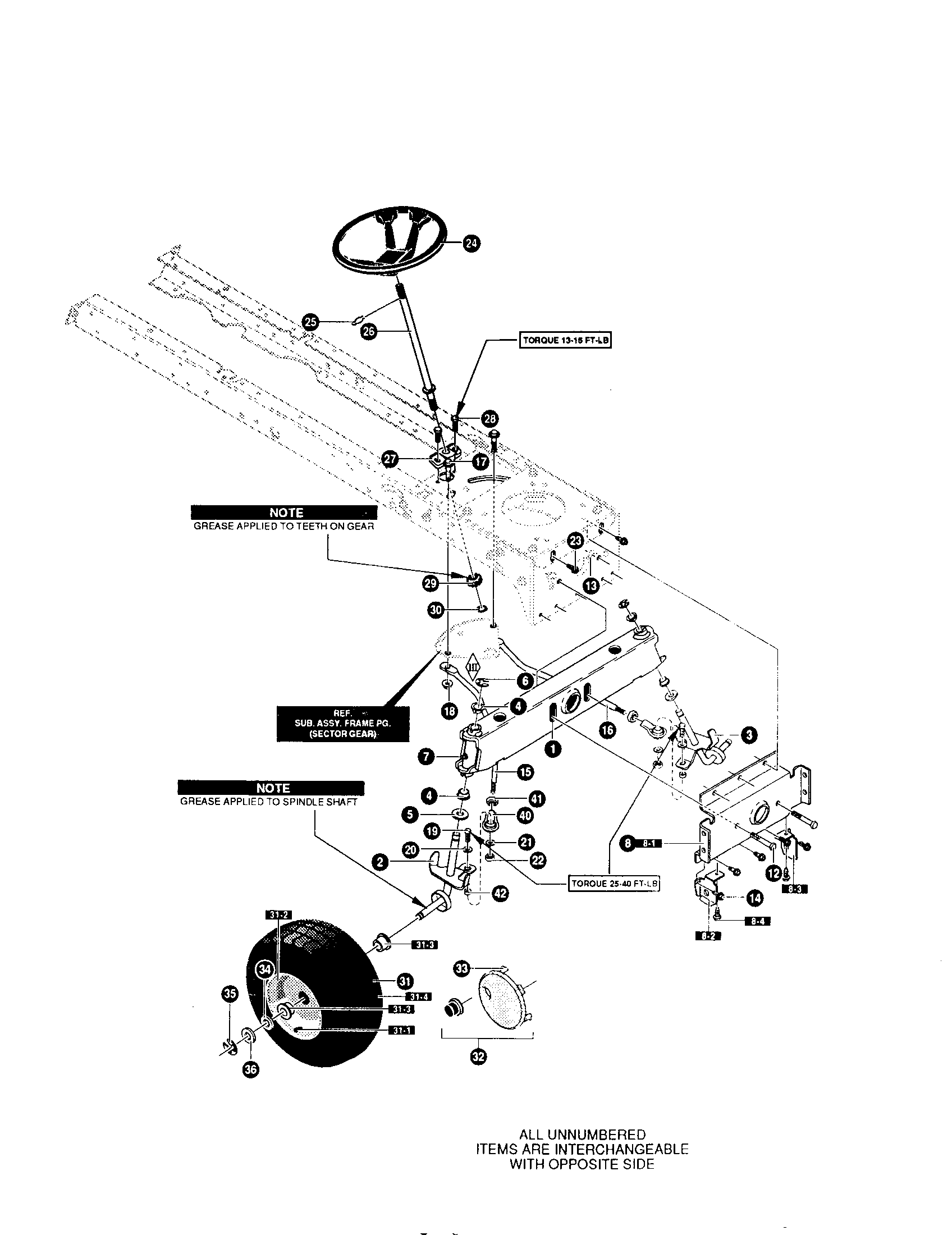 Yard King 50562X89 steering assembly diagram