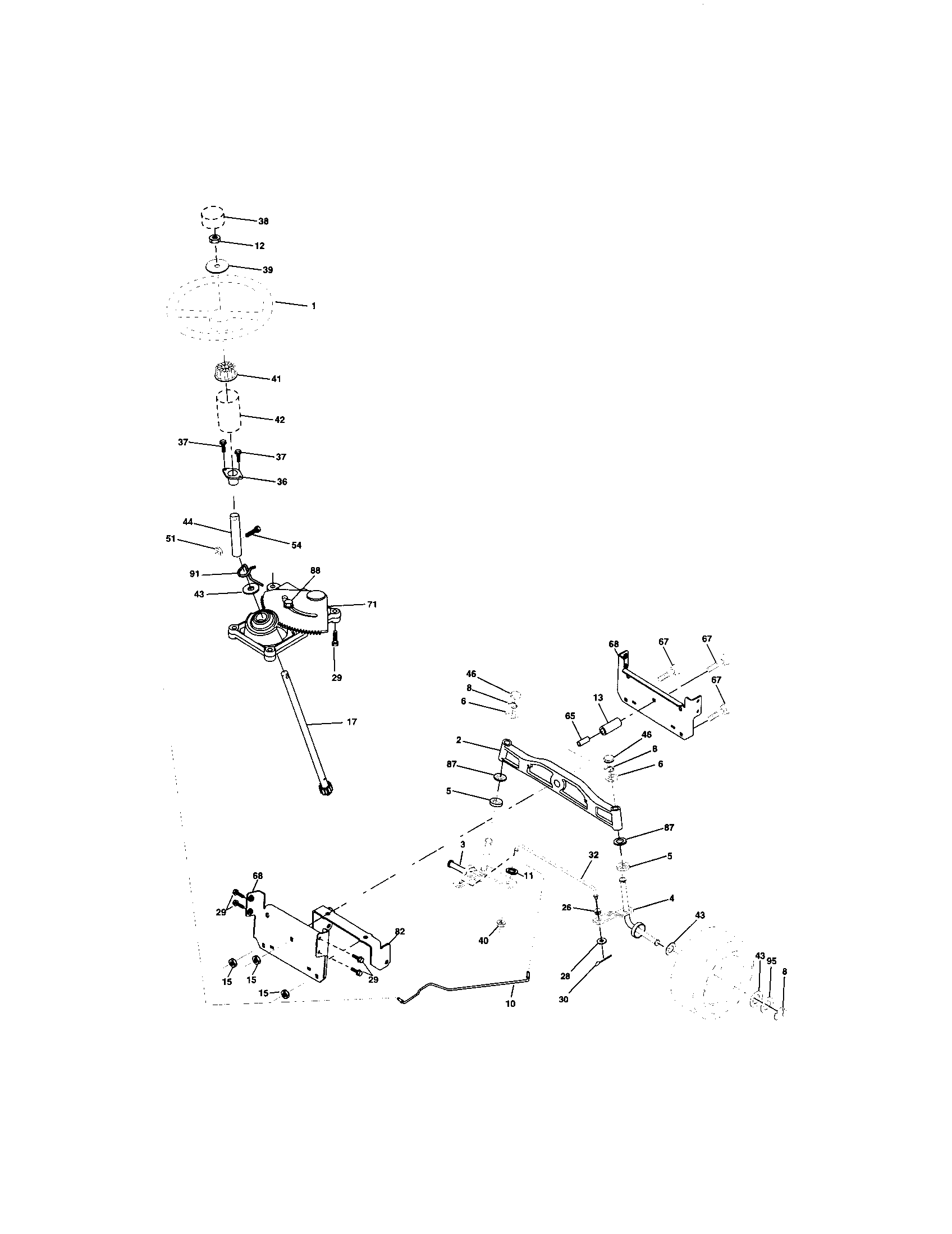 Craftsman 917273394 steering assembly diagram
