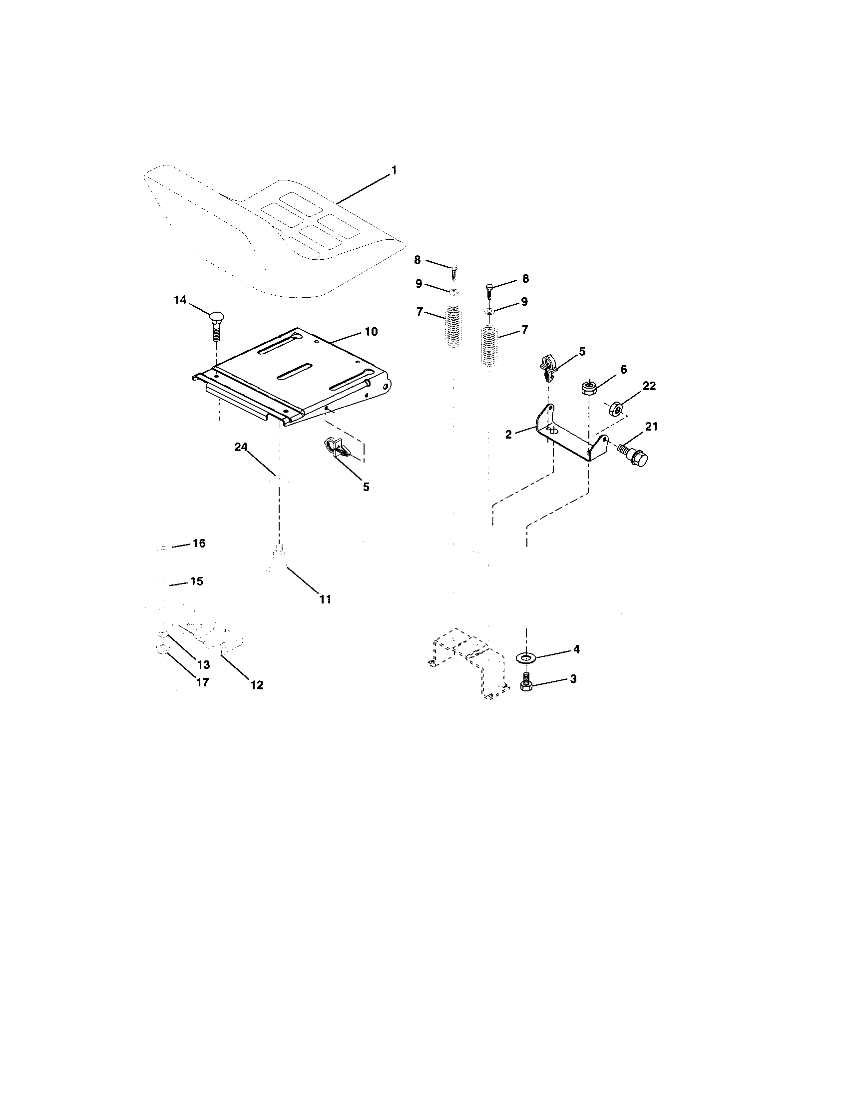 Craftsman 917273394 seat assembly diagram