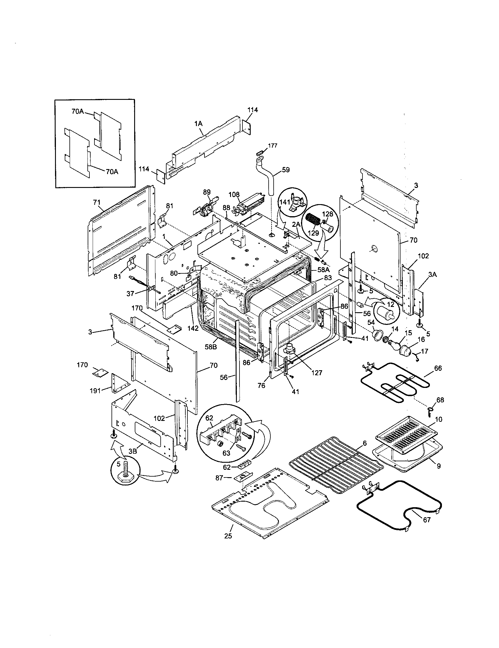 Frigidaire FES367AQG body diagram