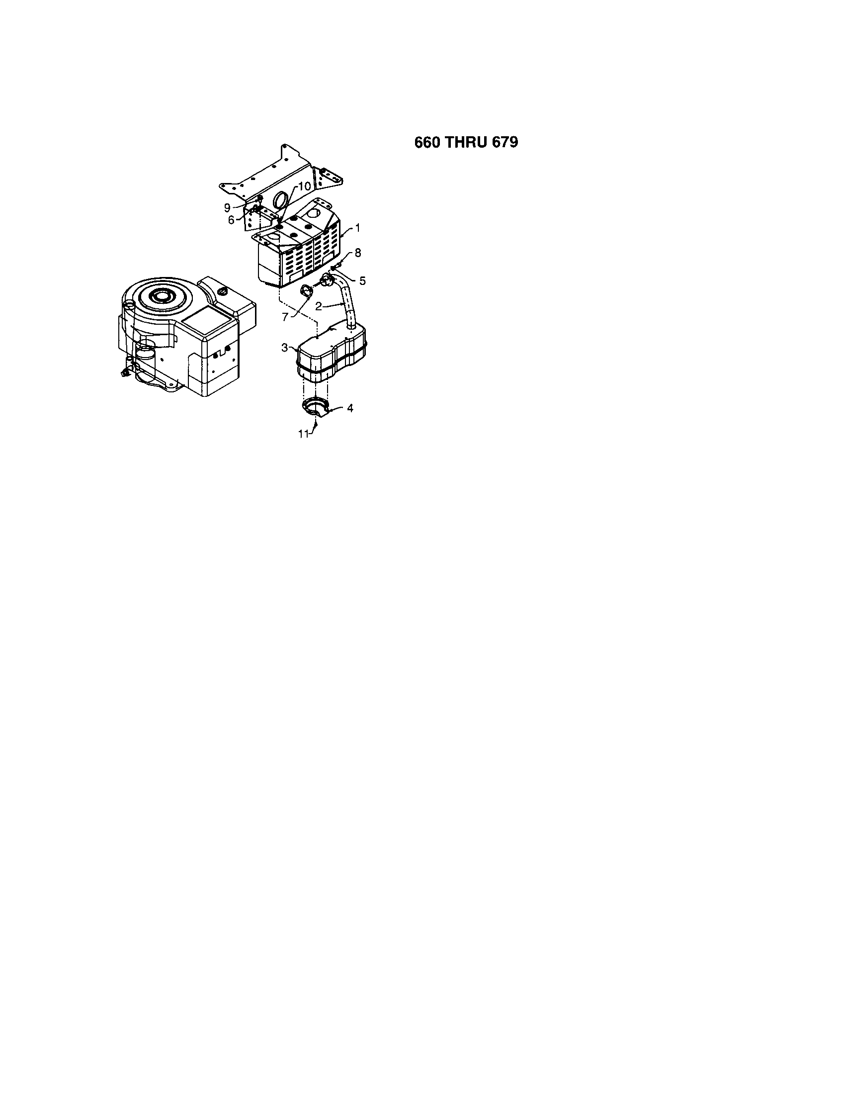 MTD 660 THRU 679 single cylinder - engine diagram