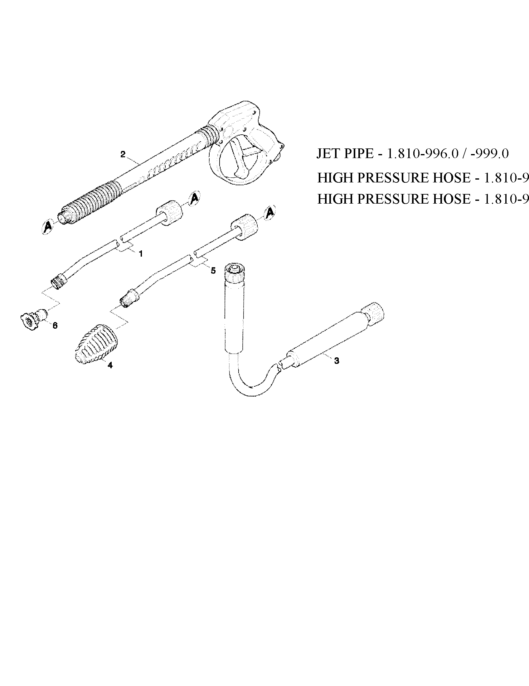 Karcher HD3500 4.1 trigger gun / jet pipe / hose diagram