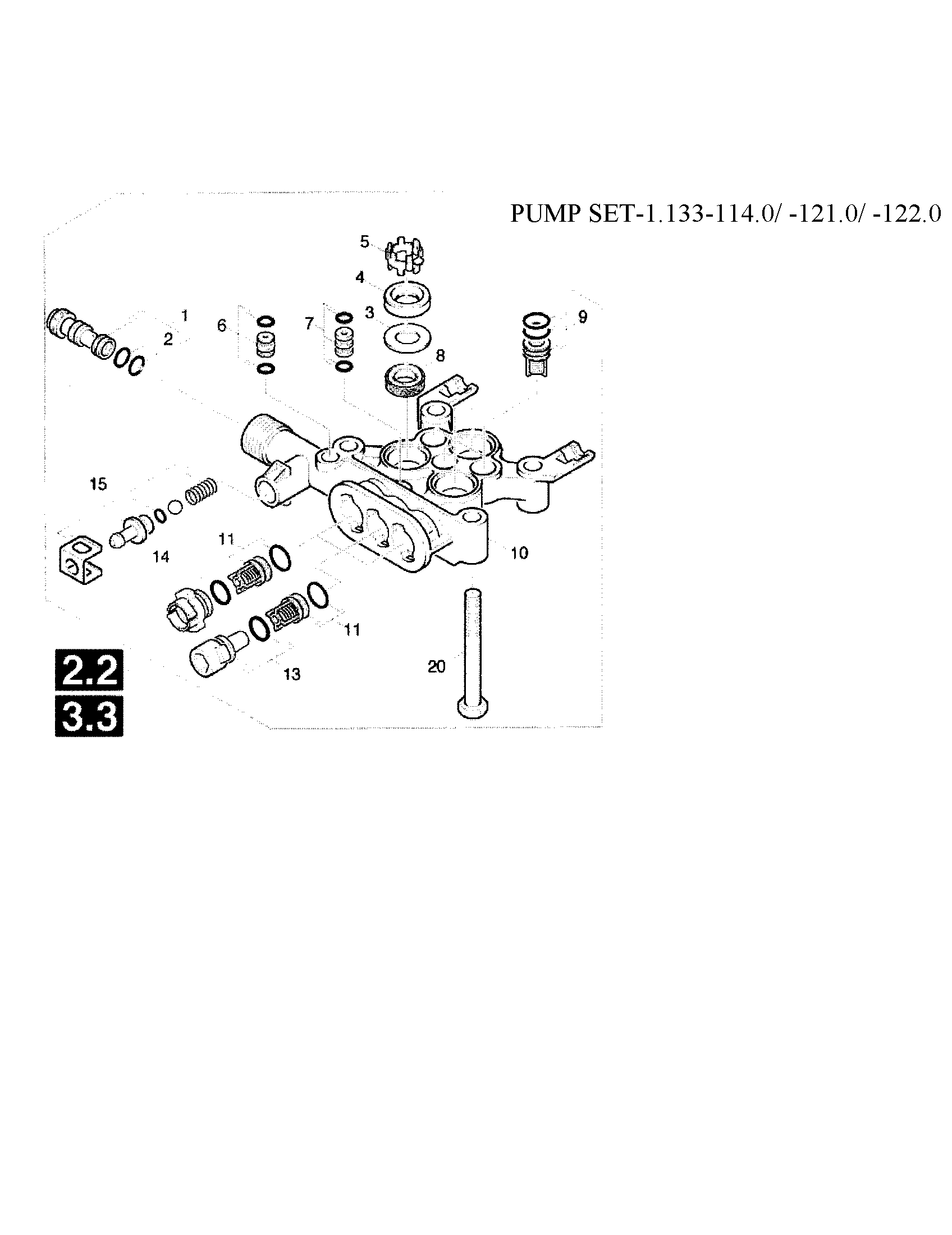 Karcher K2200G 2.1 cylinder head/pump set diagram