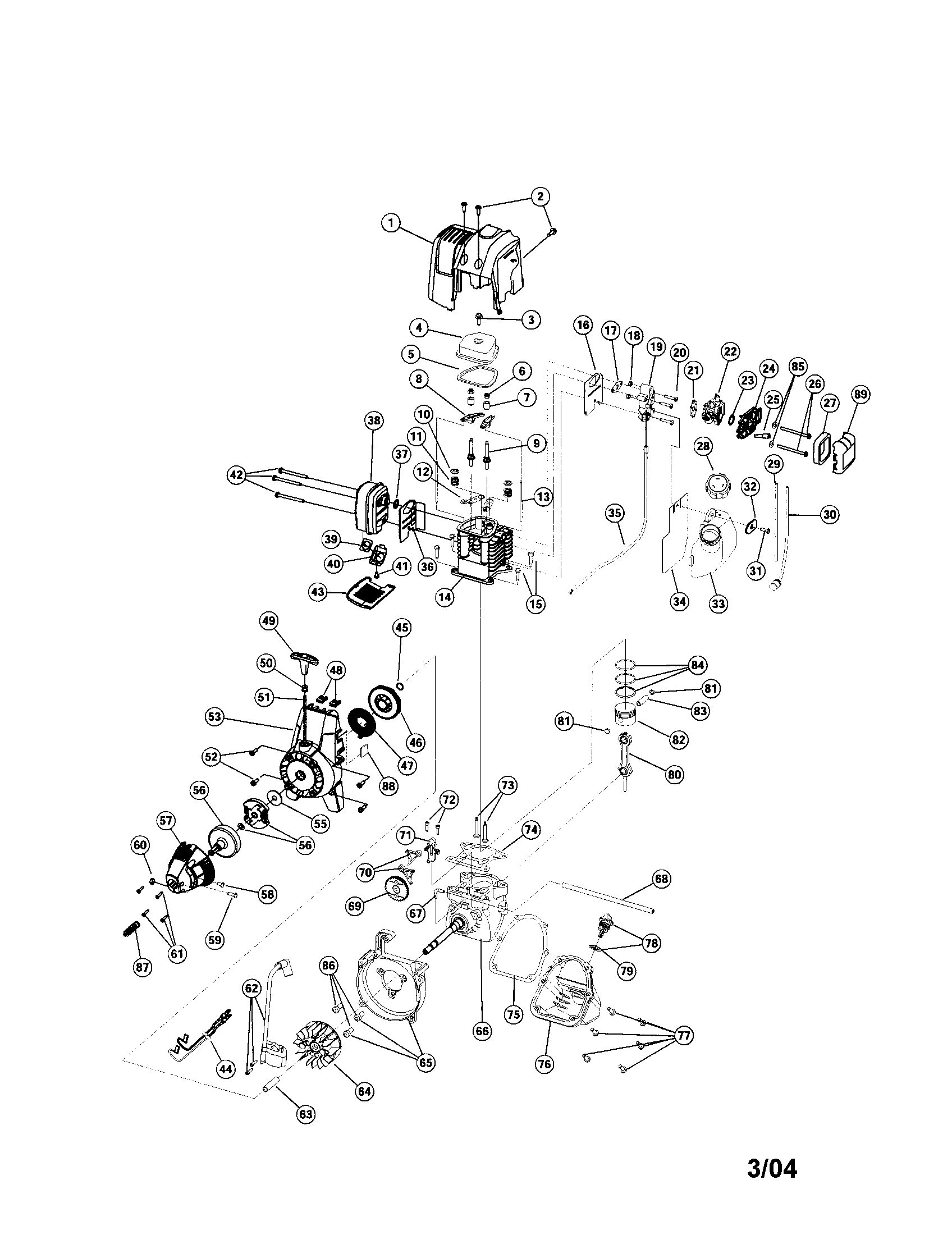 Troybilt 41ADT42C063 engine parts diagram