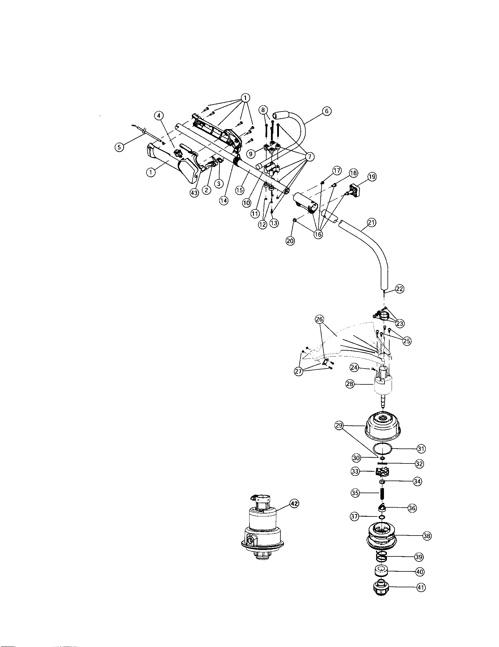 Troybilt 41BDT2EC063 boom and trimmer diagram