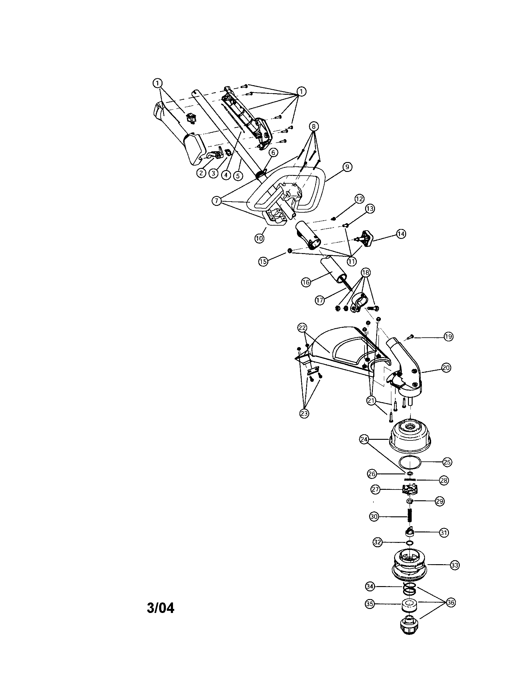 Troybilt 41ADT75C763 boom and trimmer diagram