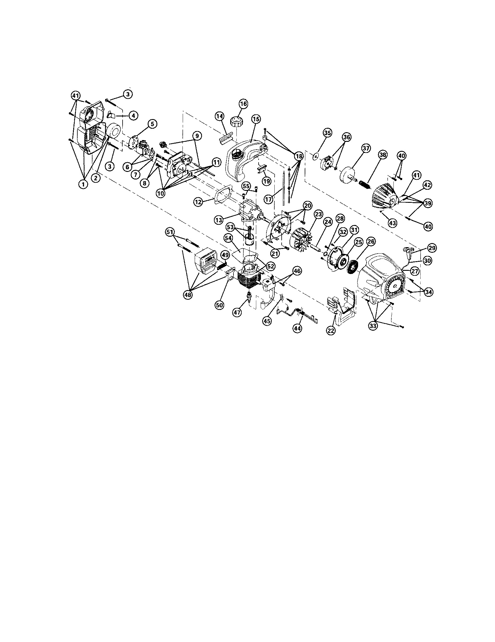 Troybilt 41ADT75C763 engine parts/fuel tank diagram