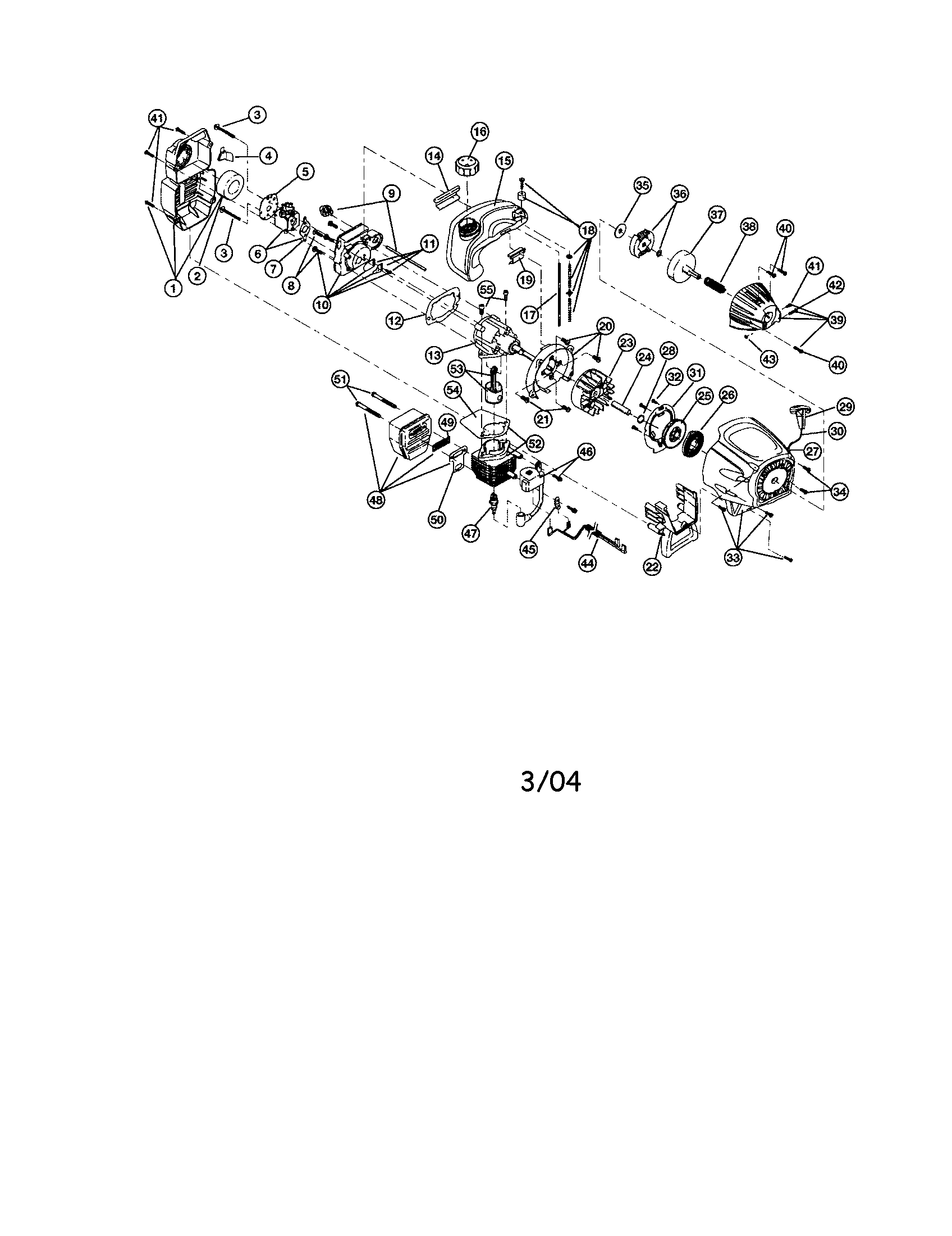 Troybilt 41BDT75C063 engine parts/fuel tank diagram