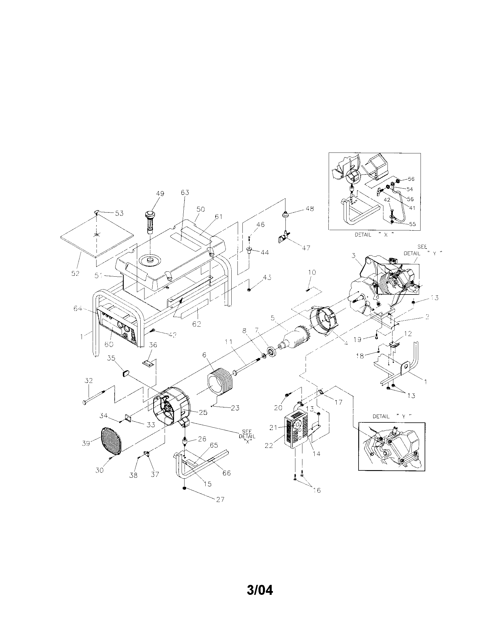 Generac 1313-0 main unit diagram