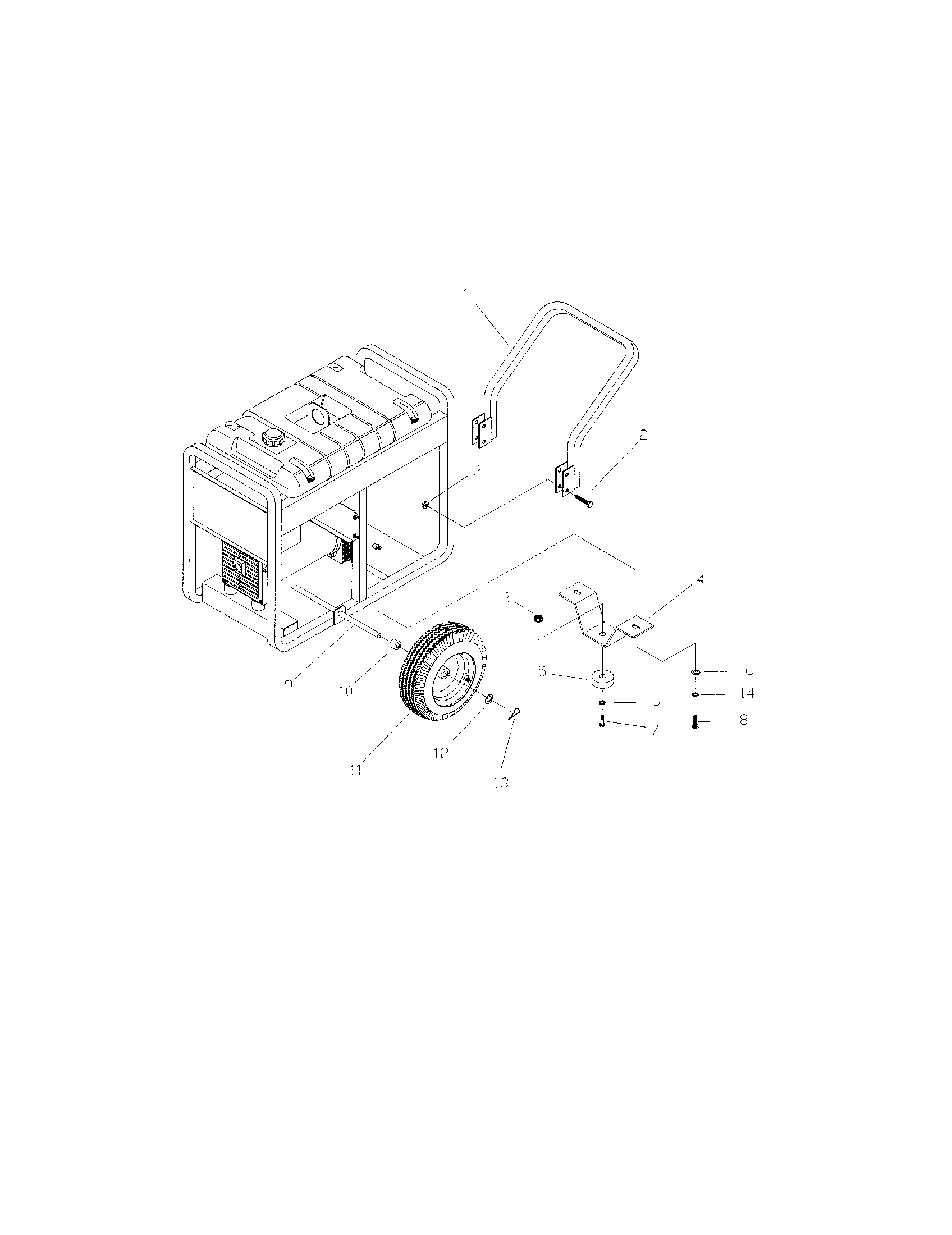Generac 1338-1 wheel kit diagram