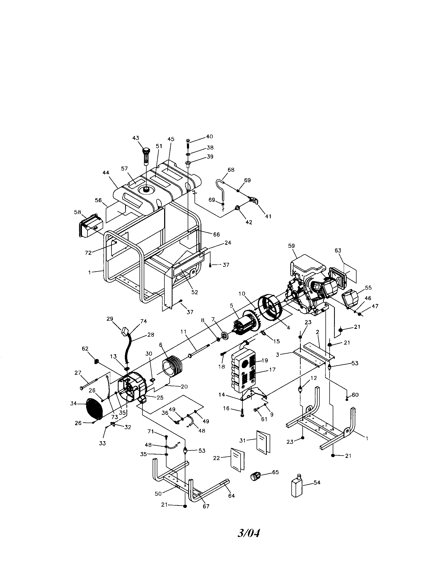 Generac 1642-1 main unit diagram