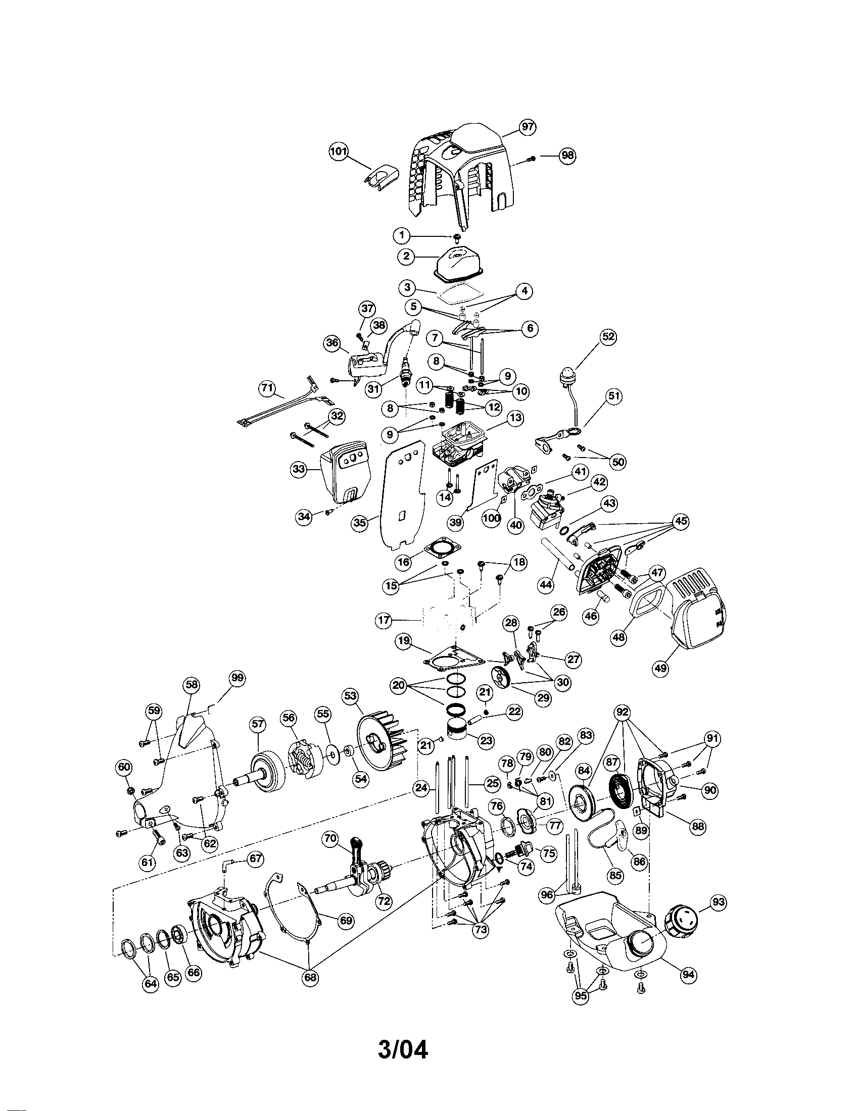 Troybilt TB4000 engine parts diagram
