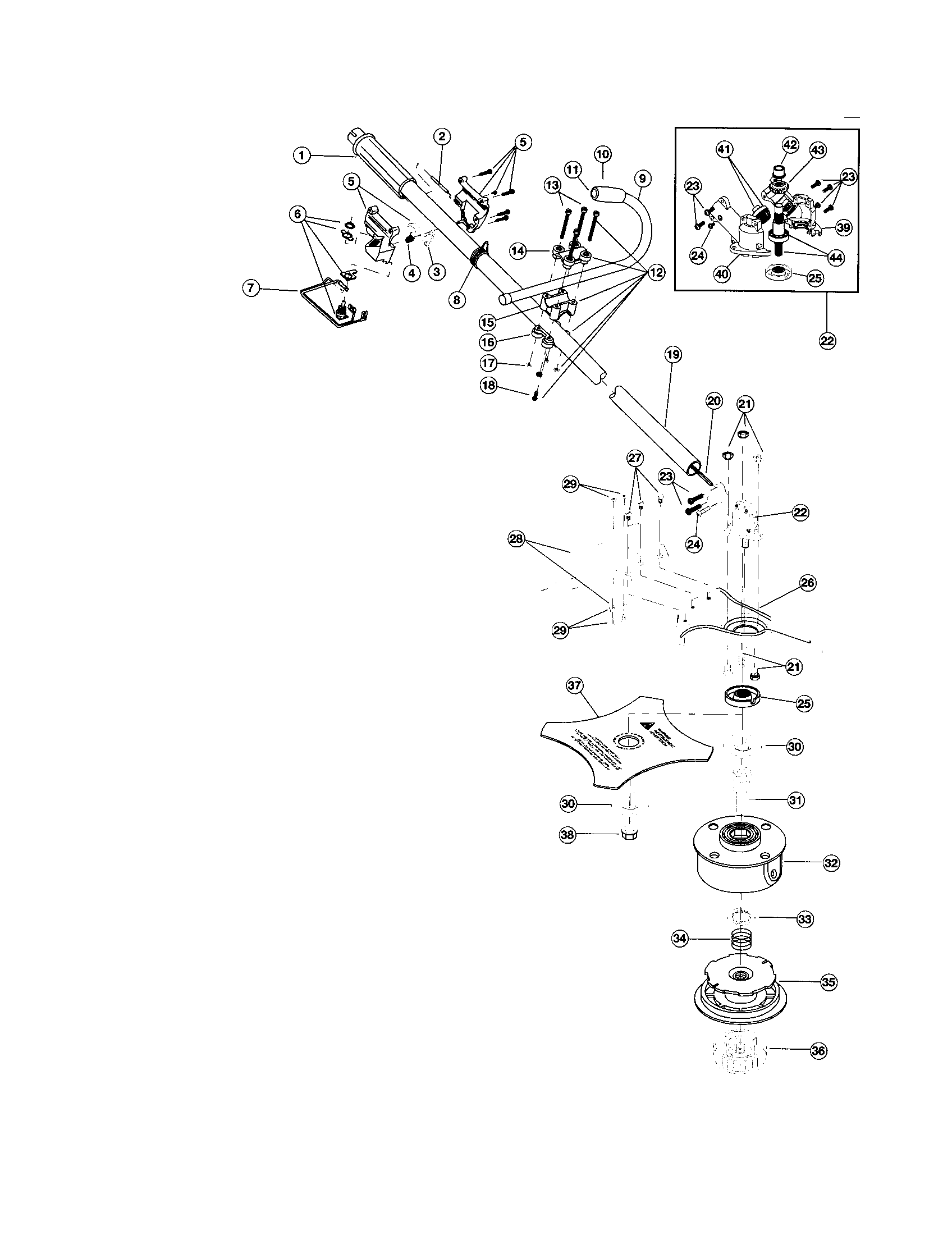 Troybilt TB4000 boom and trimmer diagram