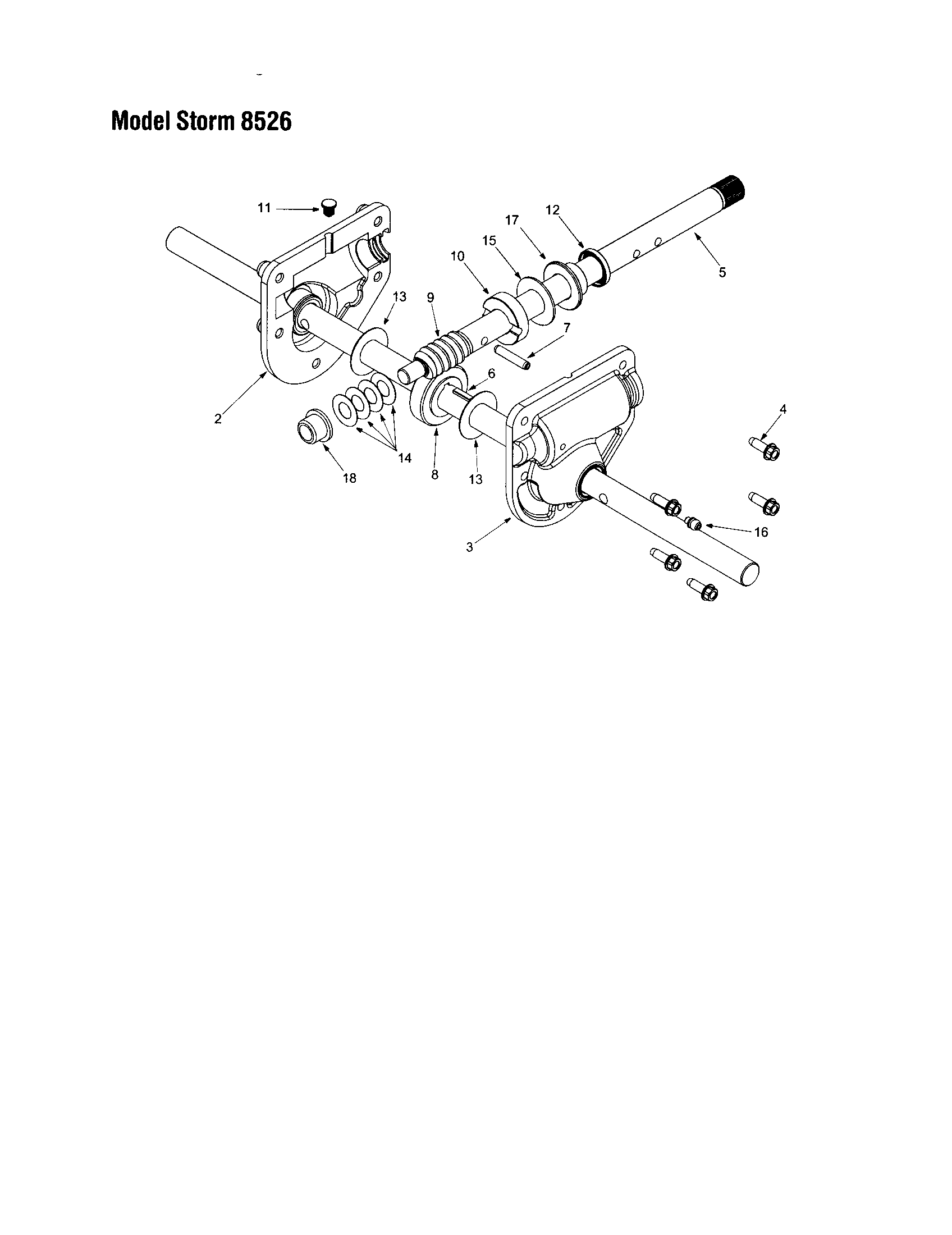 Troybilt 31AS6R72063 auger gearbox assembly - 8526 diagram