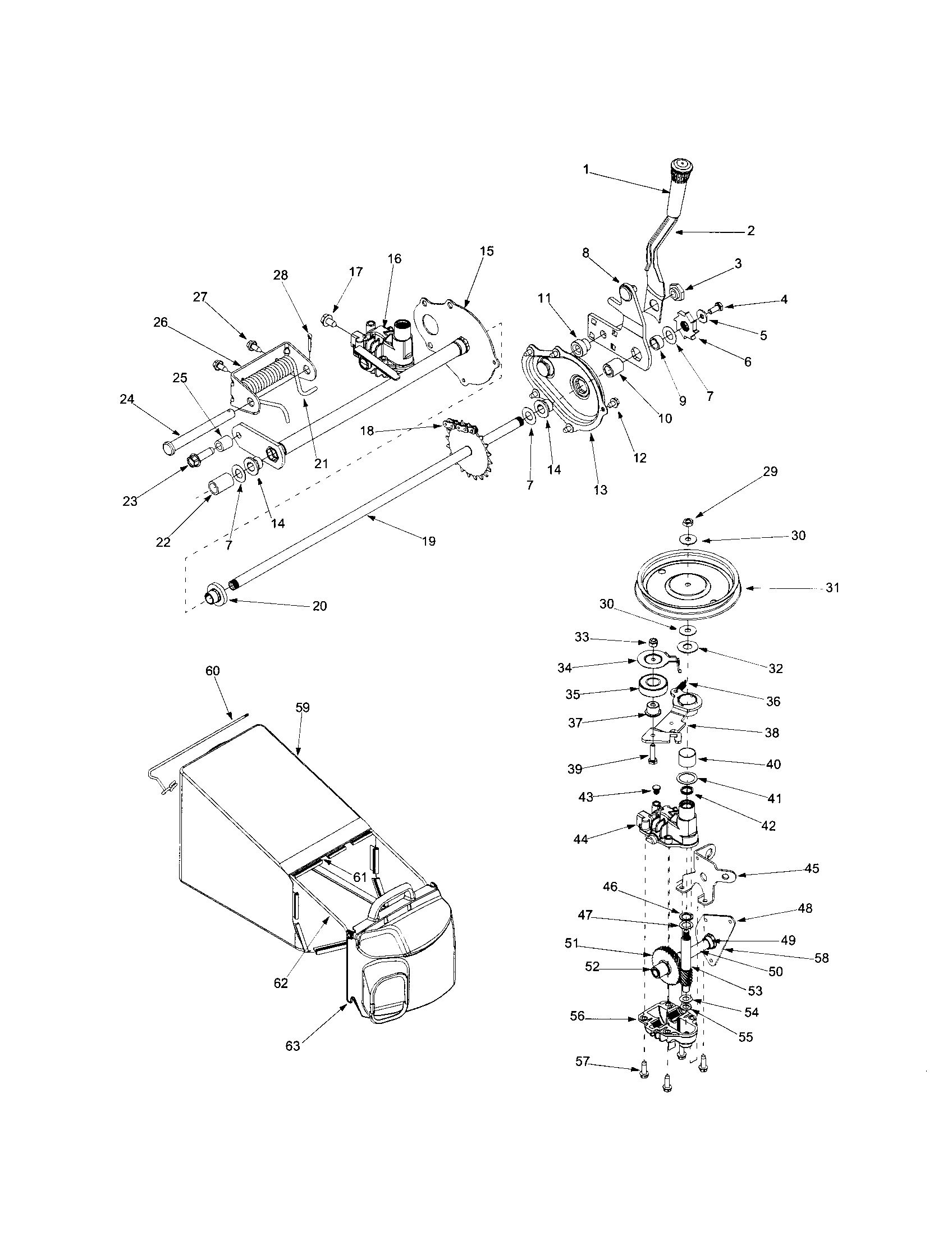 Cub Cadet 979 rear axle/bag/transmission diagram