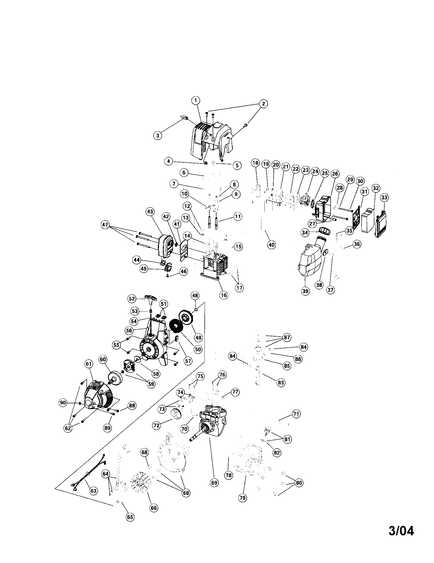 Troybilt TB144 engine parts diagram