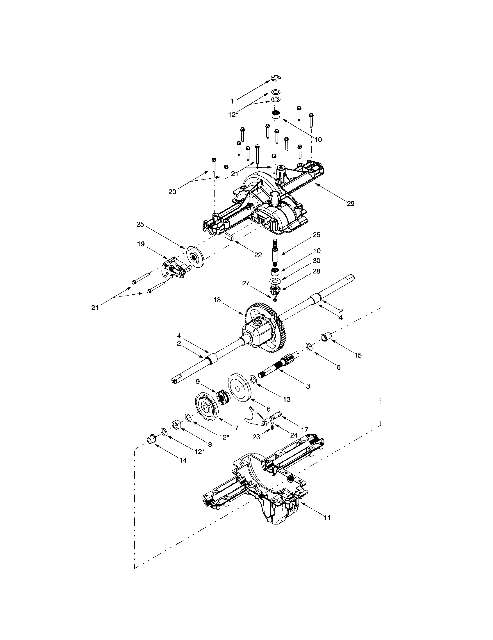 Troybilt 13AY609H063 transaxle diagram