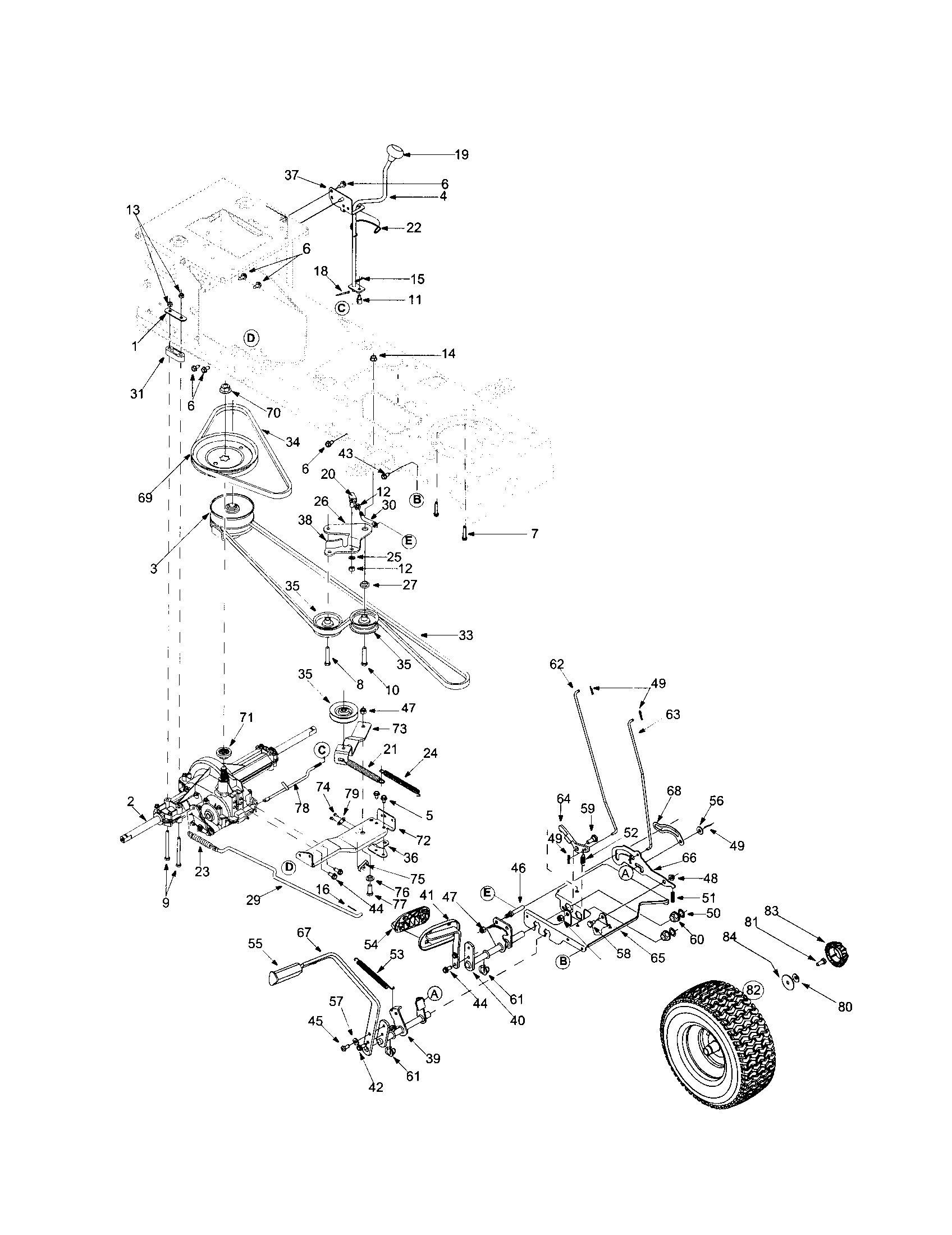 Troybilt 13AJ609G766-2003 transmission section diagram