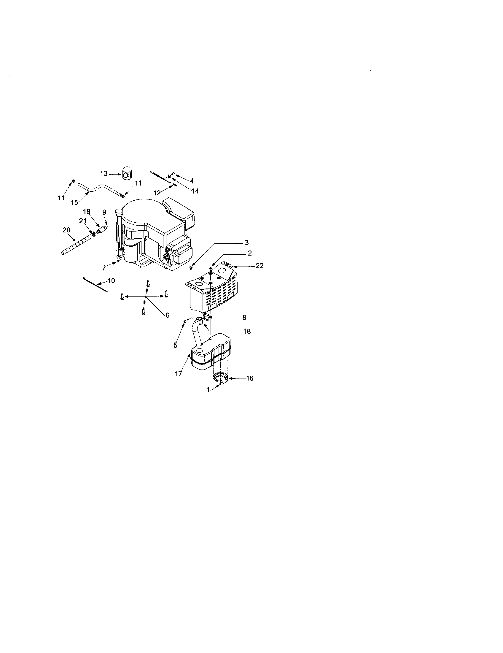Troybilt 13AJ609G766-2003 engine section - j609 diagram
