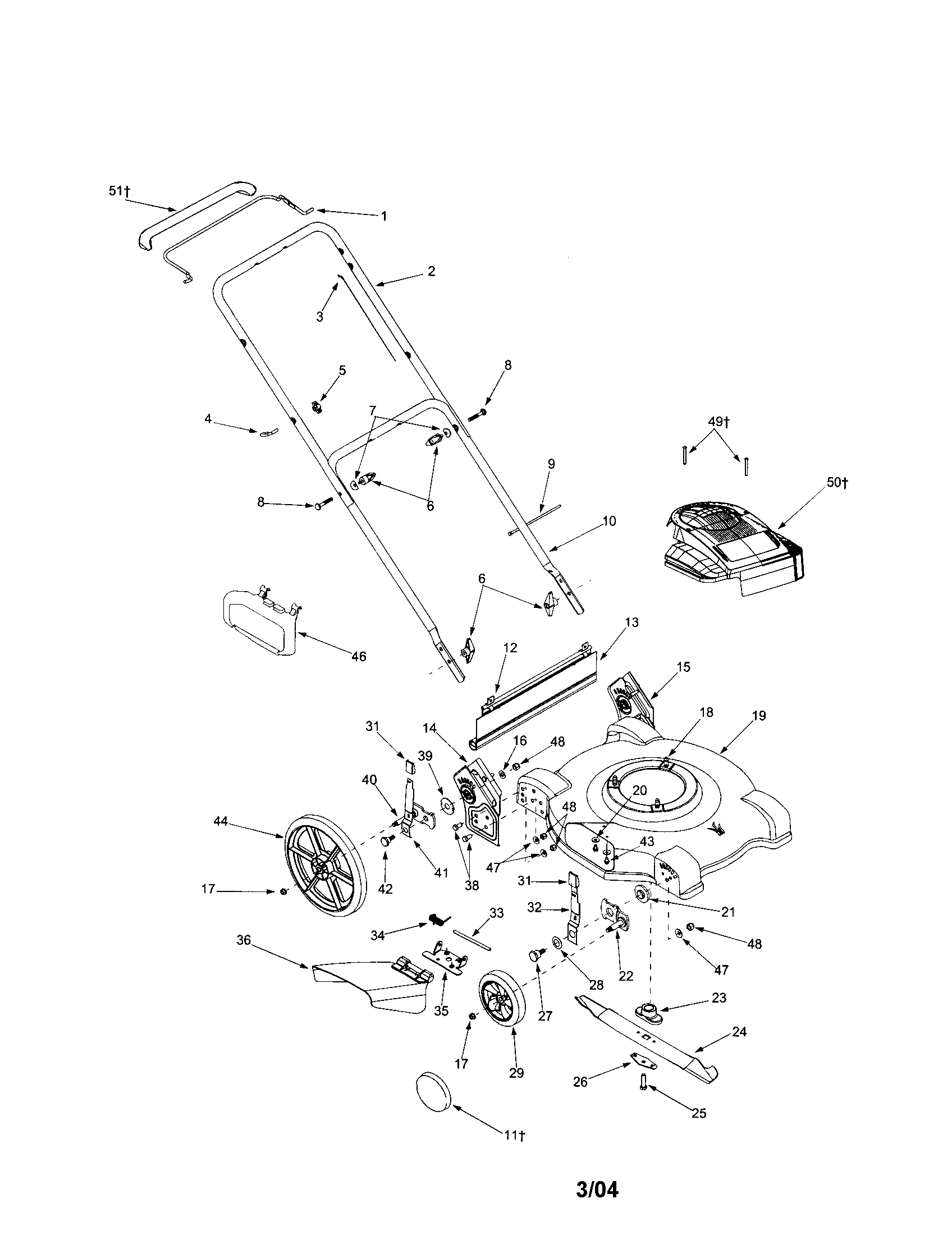 MTD 500 THRU 519 mower diagram