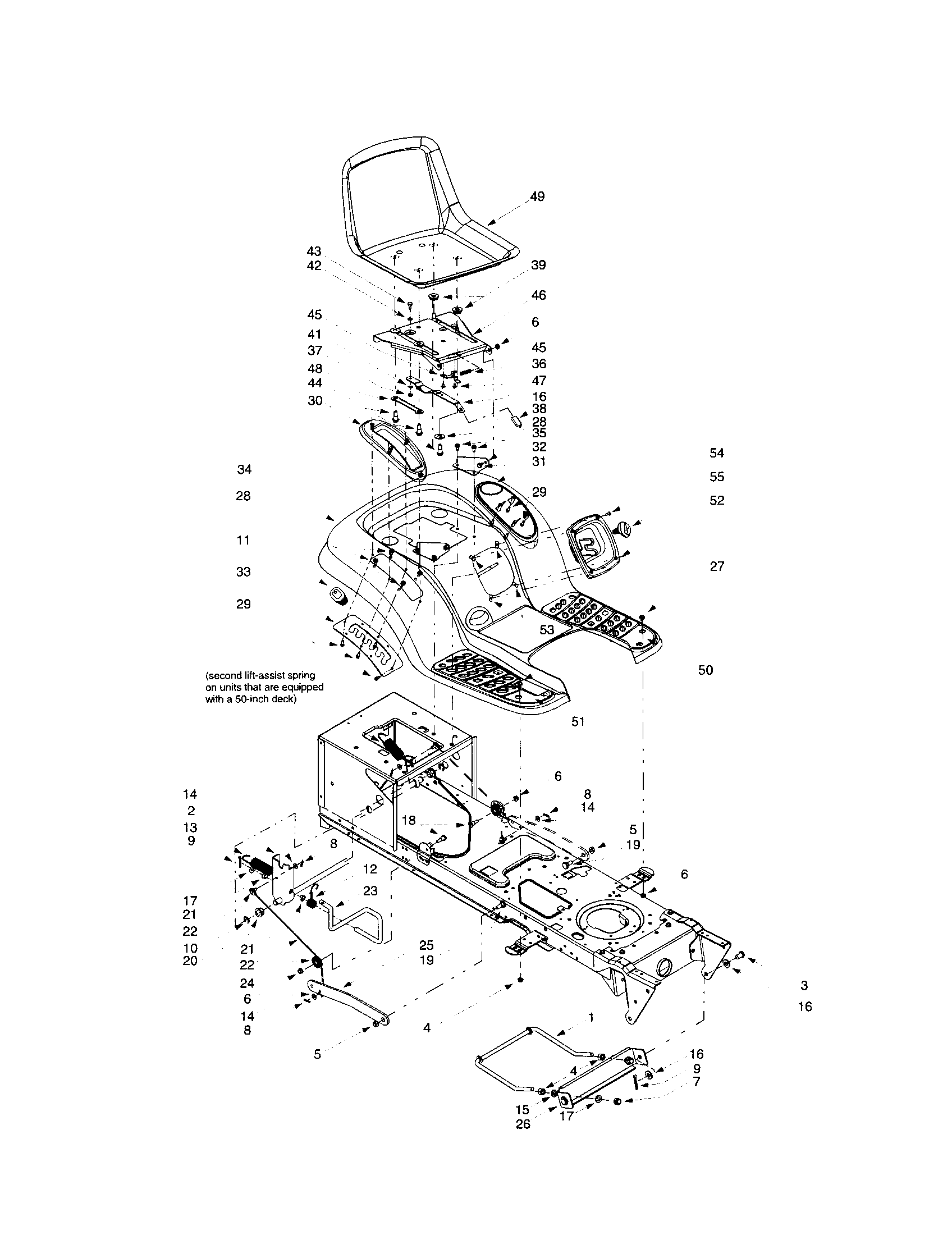 Troybilt 14AY809P063-1999 lift assembly diagram