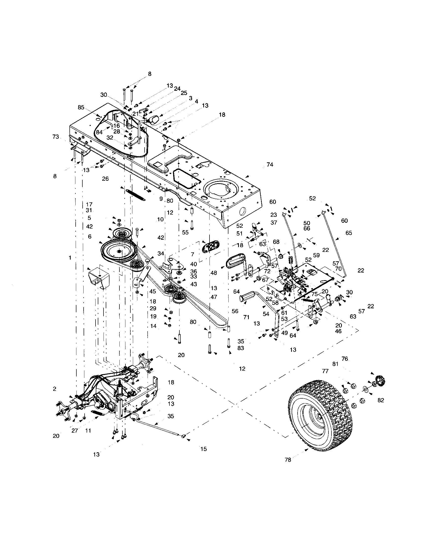 Troybilt 14AY809P063-1999 drive system diagram