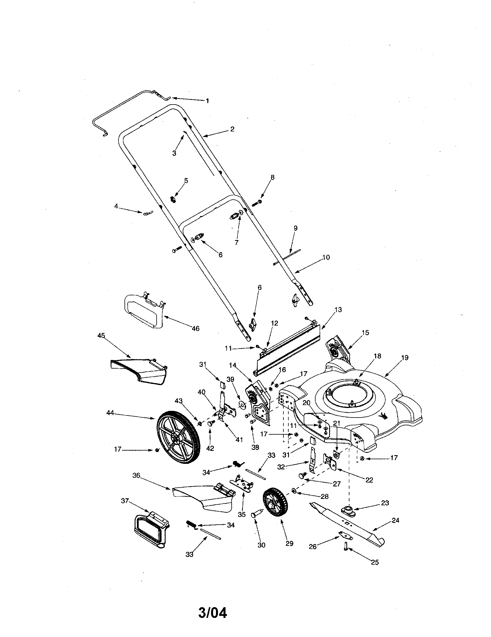 MTD 500 THRU 519 mower diagram