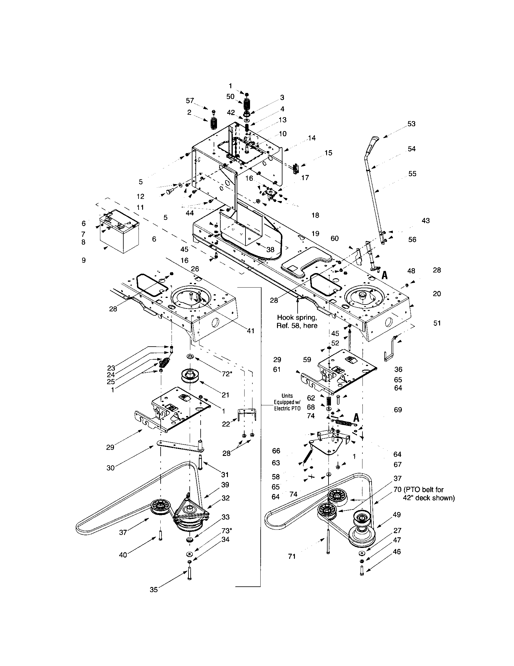 Troybilt 609 power take-off system diagram