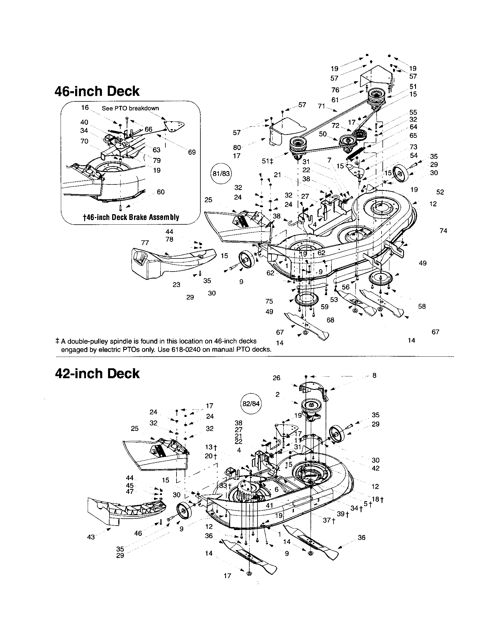 Troybilt 609 cutting decks diagram